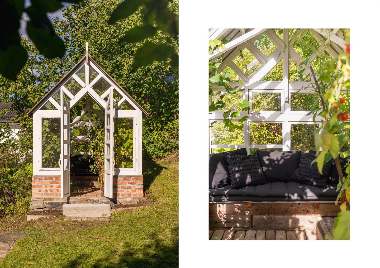 Sjarmerende drivhus med hyggelig sittegruppe Galleribilde