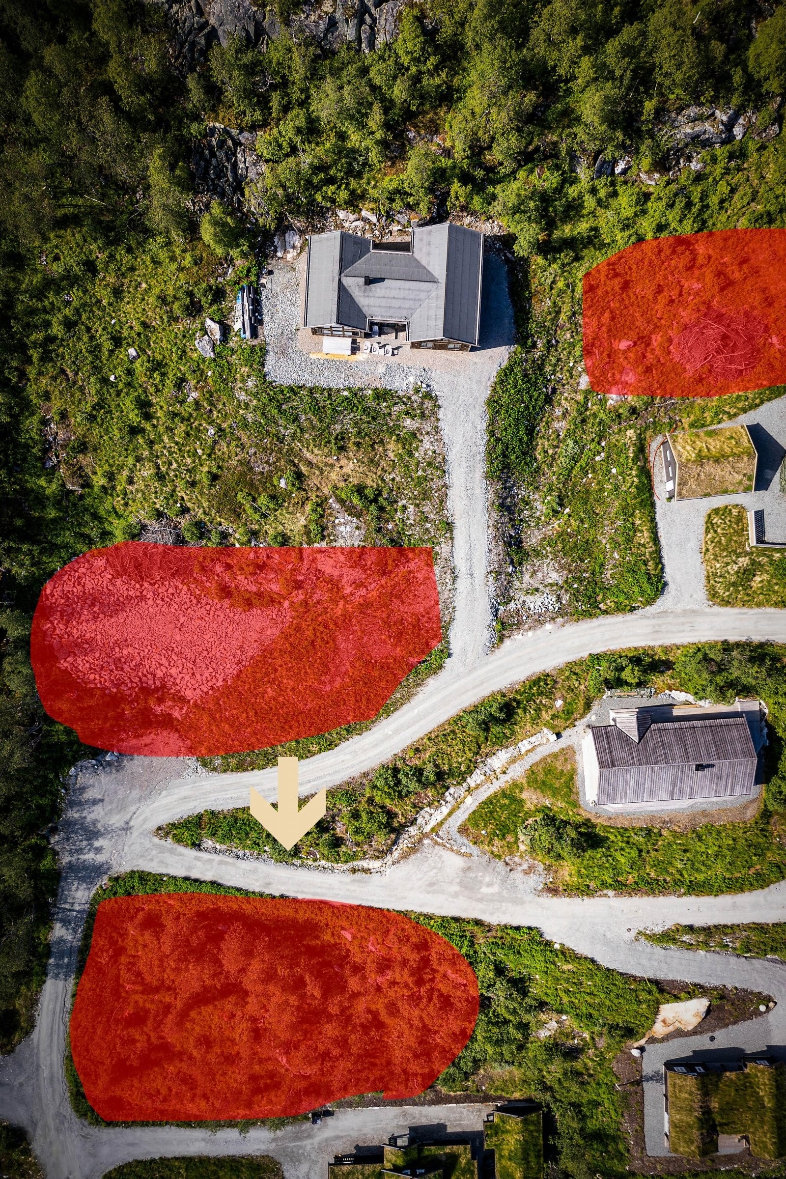 Tomten sett ovenfra. Galleribilde