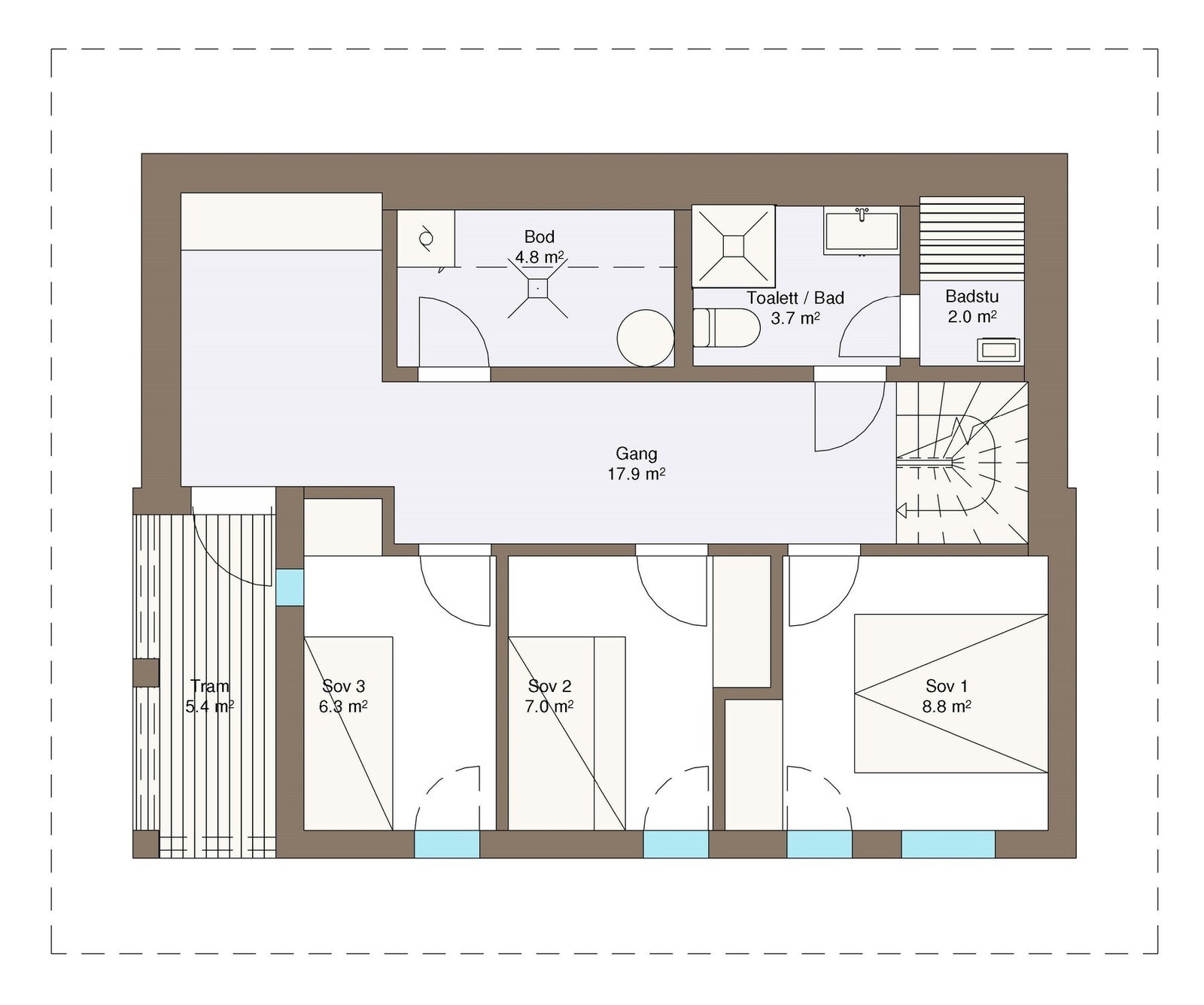 Planløsning 16UH sokkel Galleribilde