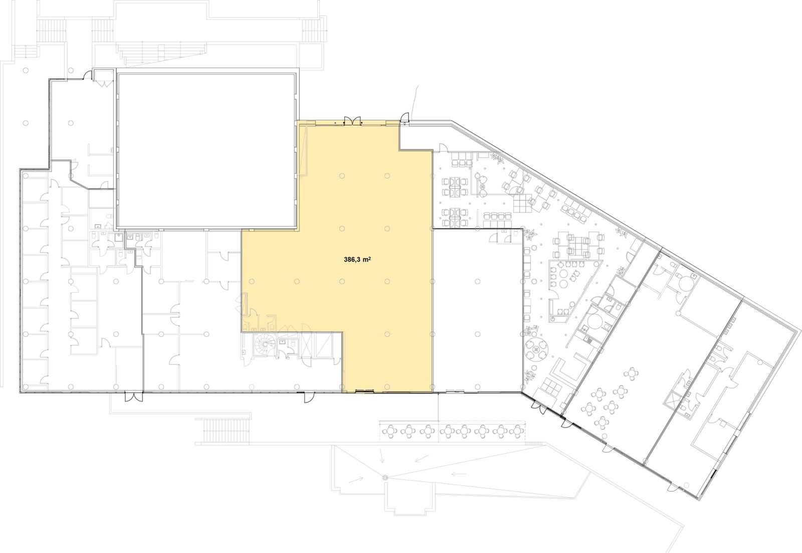 2. etasje - Lokalet som leies ut er på ca. 386 kvm Galleribilde
