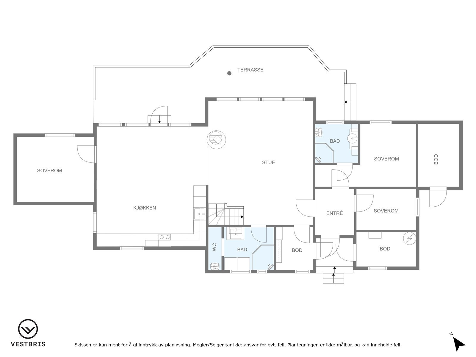 Plantegning hovedetasjen. Galleribilde