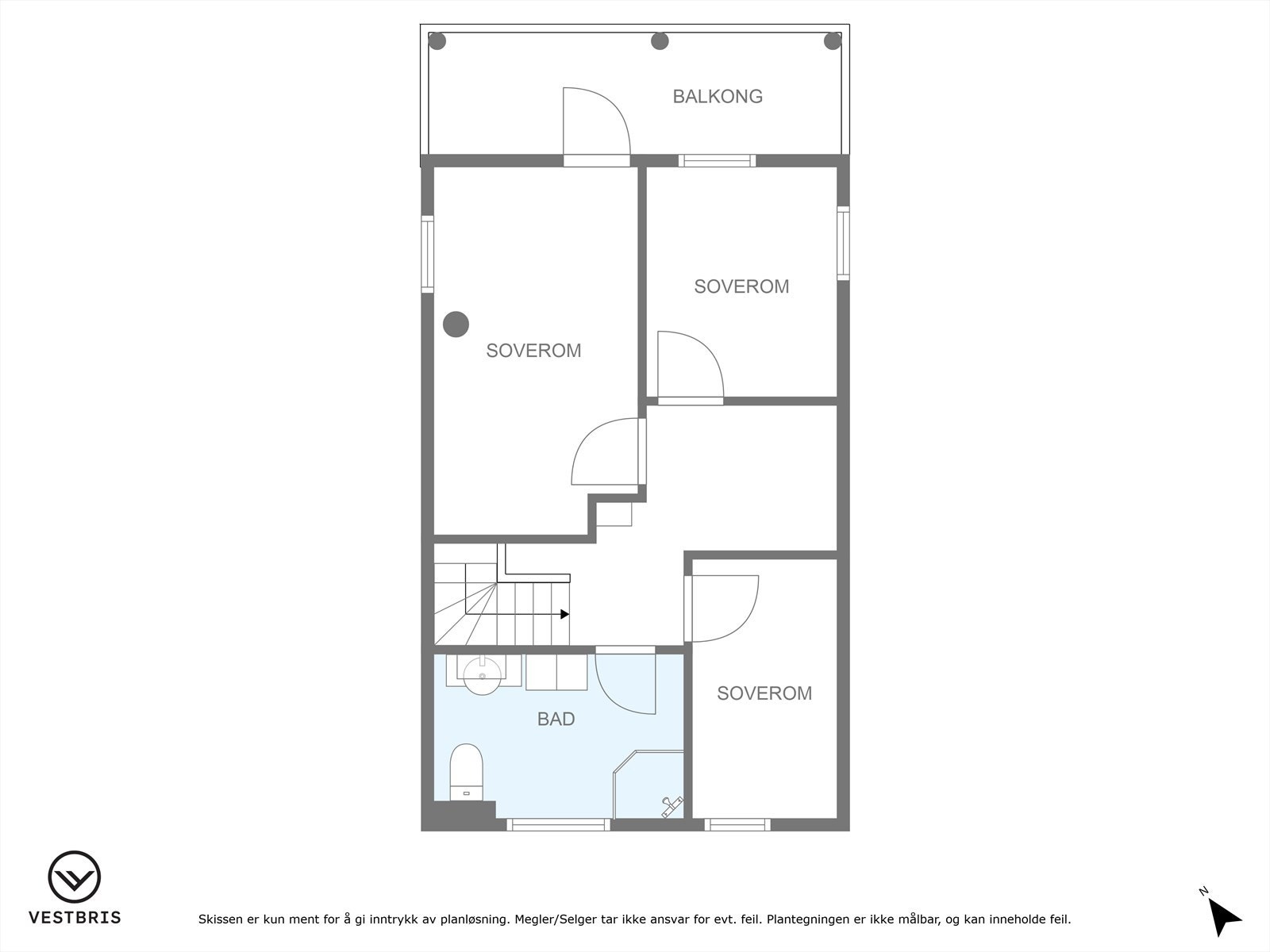 Plantegning loftsetasjen Galleribilde