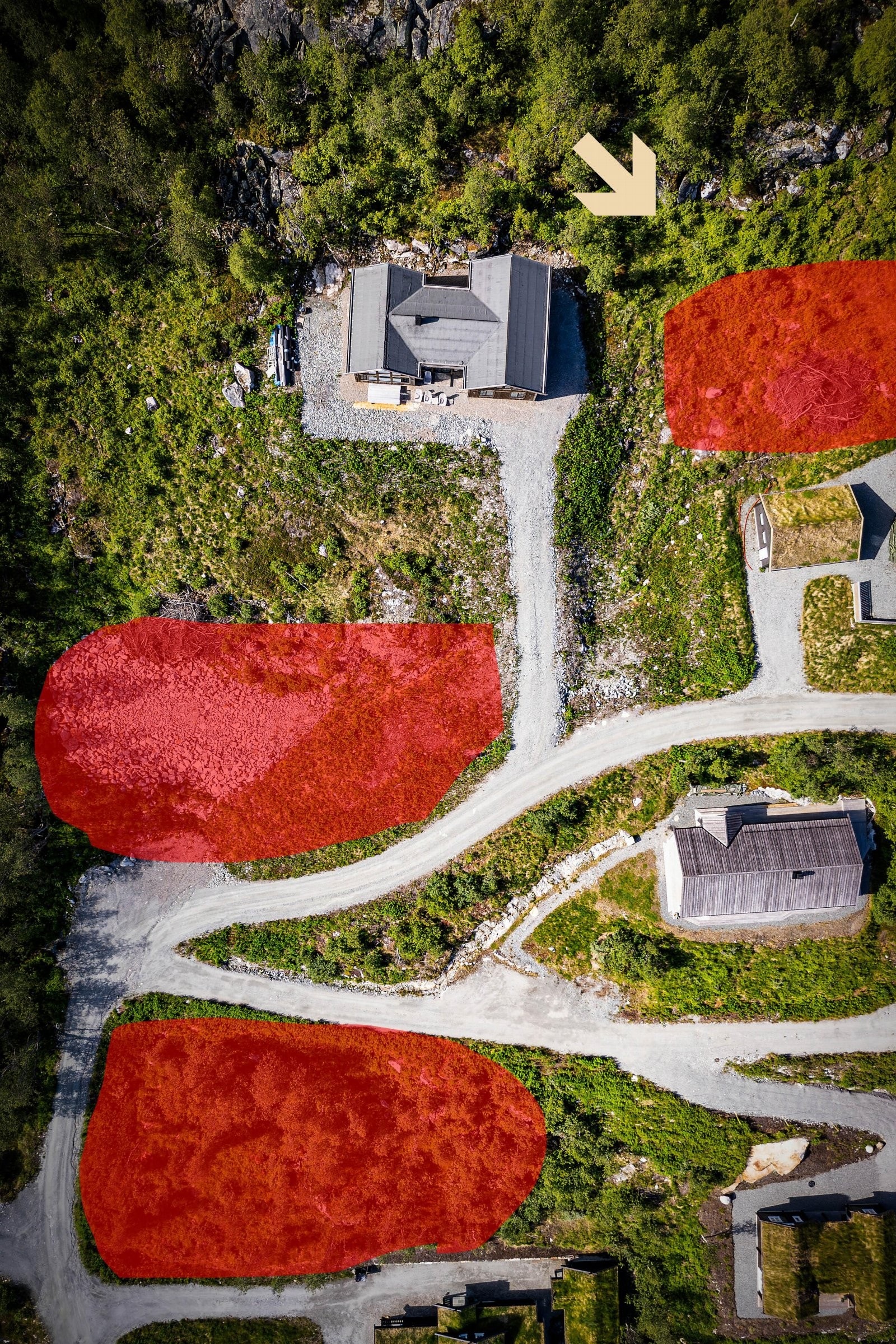 Tomten vises øverst til høyre. Galleribilde