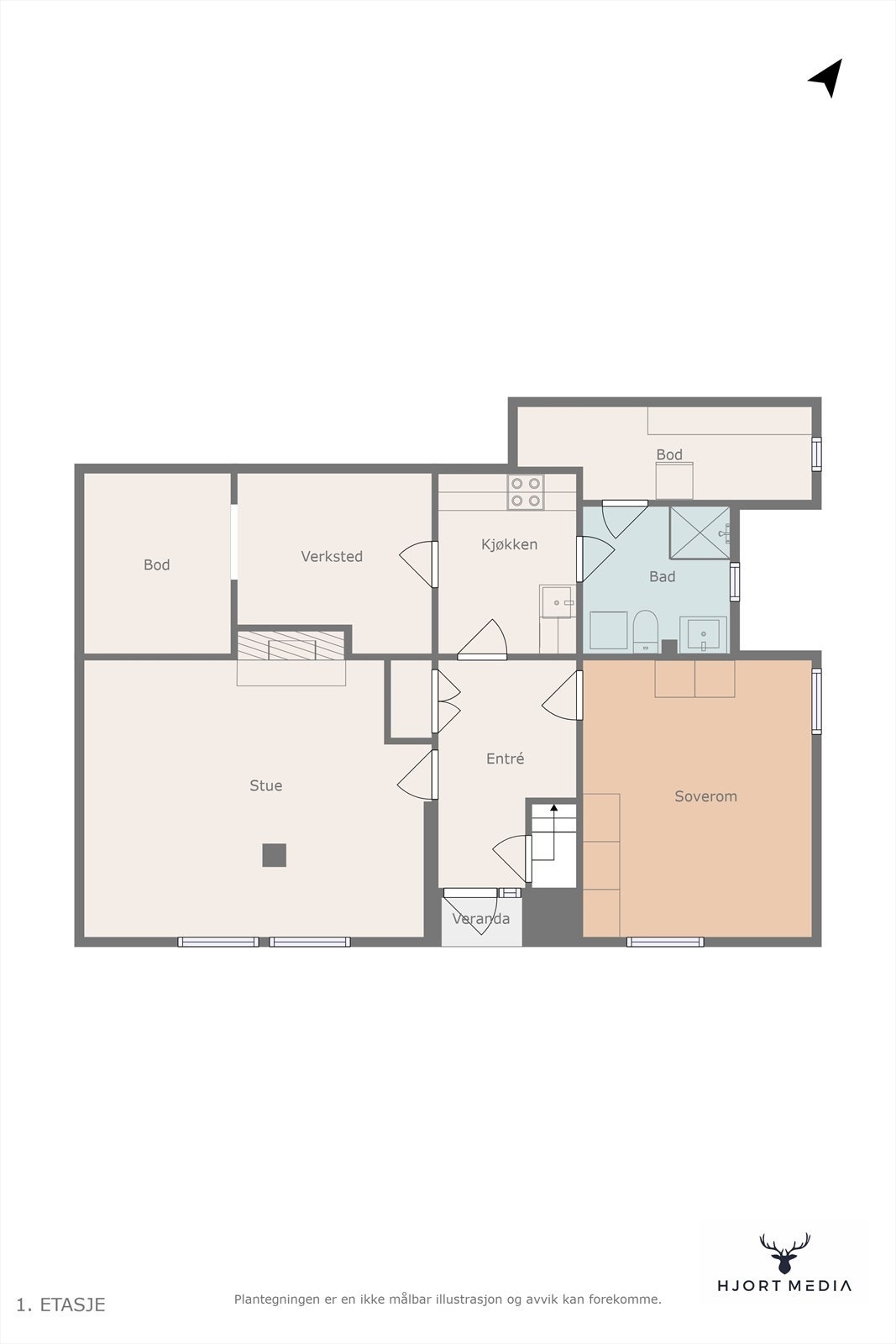 Plantegning 1. etg. Galleribilde