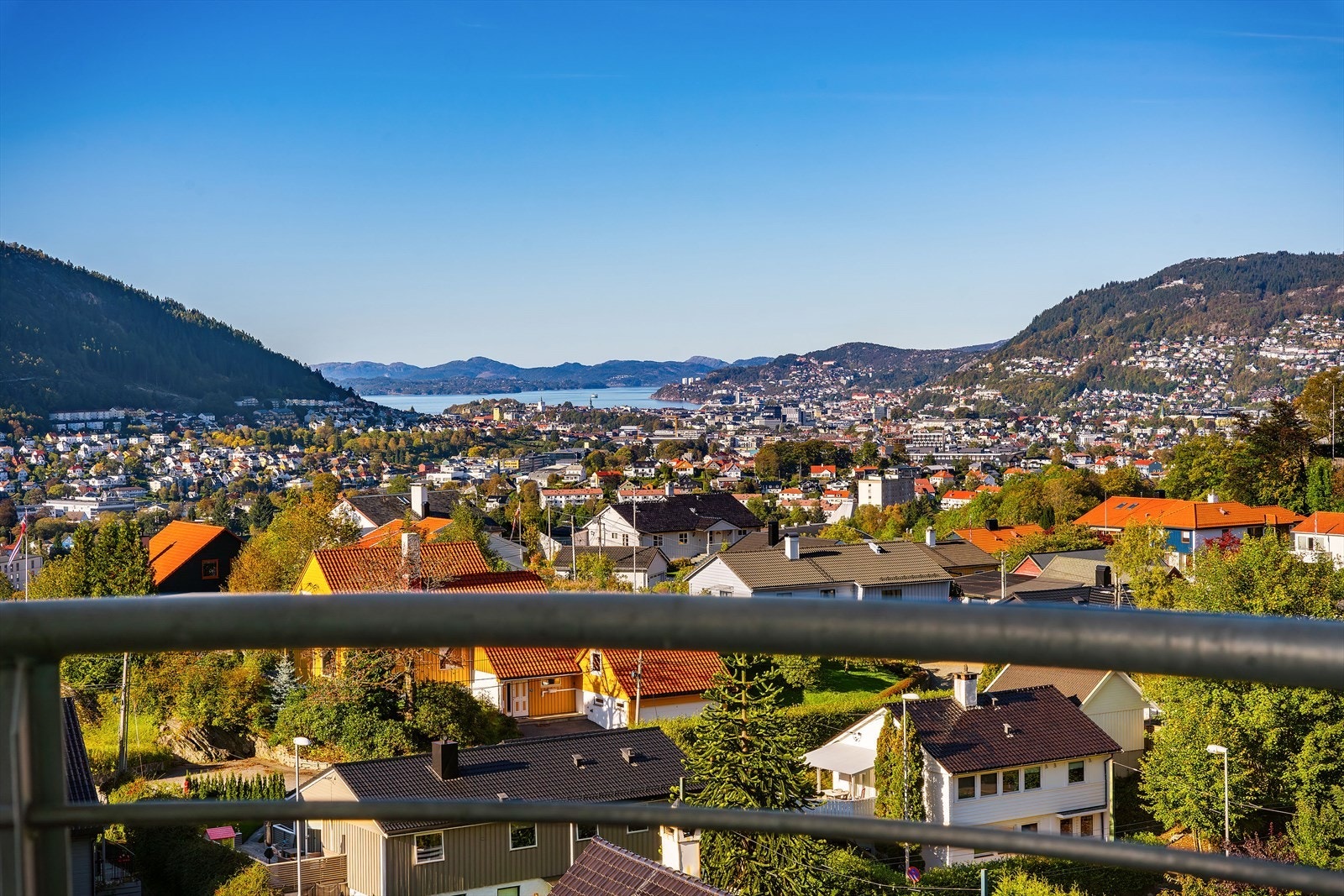 - Fra verandaen kan du nyte en vakker utsikt over både fjell, vann og fine grøntområder - Galleribilde