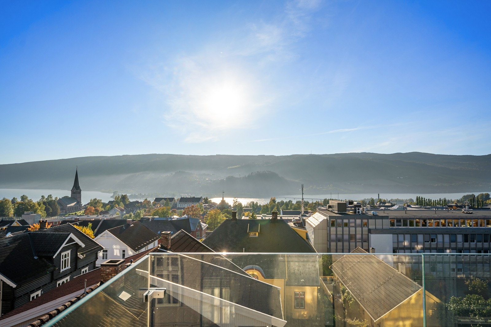 Panorama utsikt over Mjøsa Galleribilde