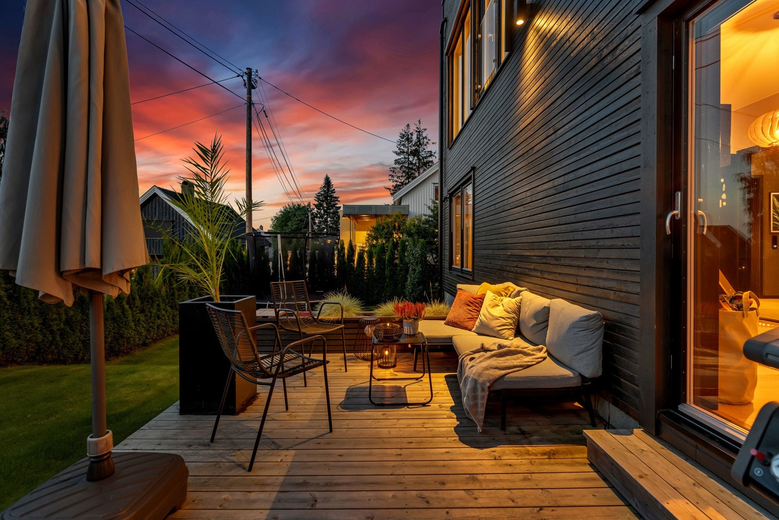 Tomten seksjoneres og hver del får eksklusiv bruksrett til sin tomt i vedtektene Galleribilde