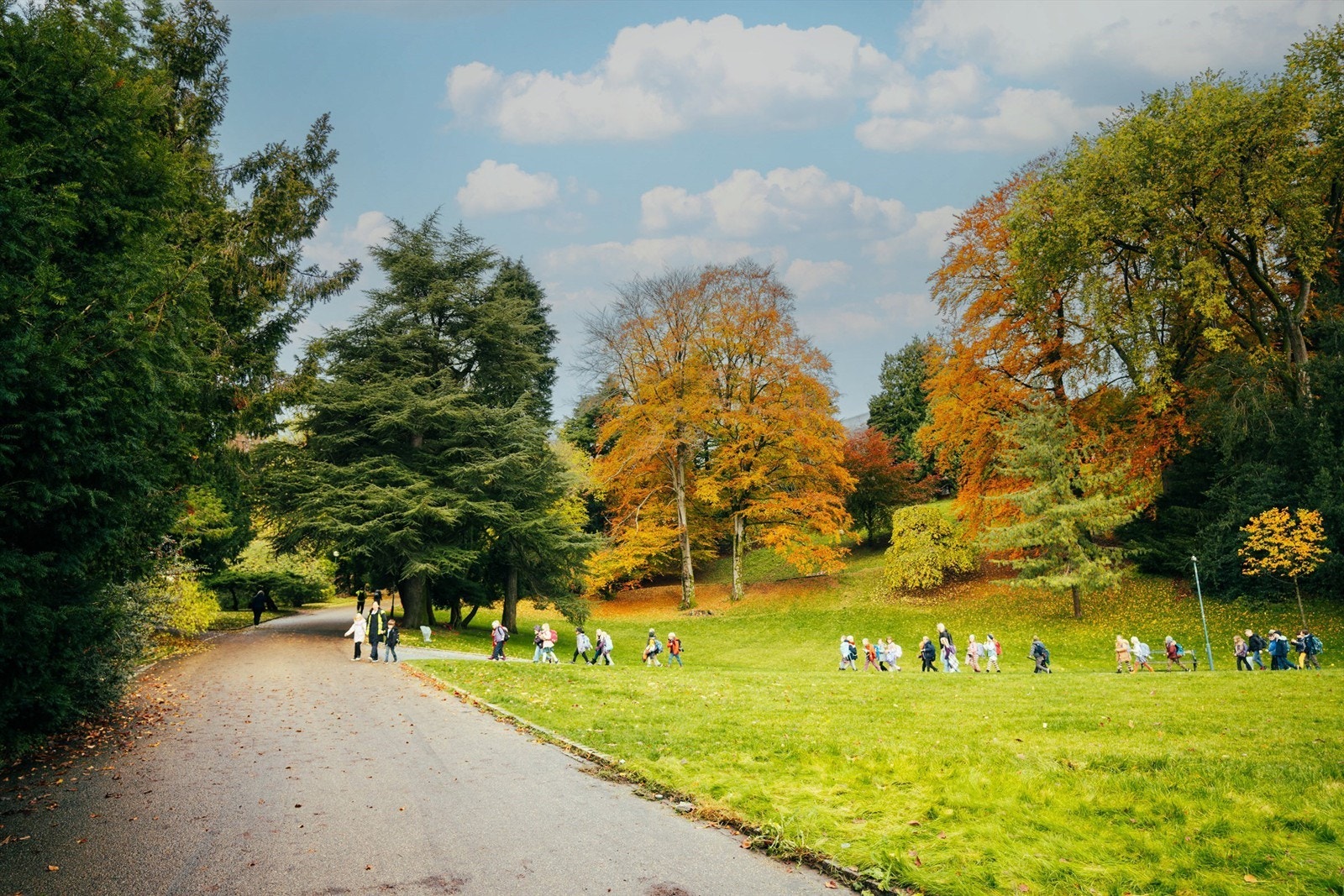 Nygårdsparken byr på fine parkområder som er en populær destinasjon på de fine dagene. Galleribilde