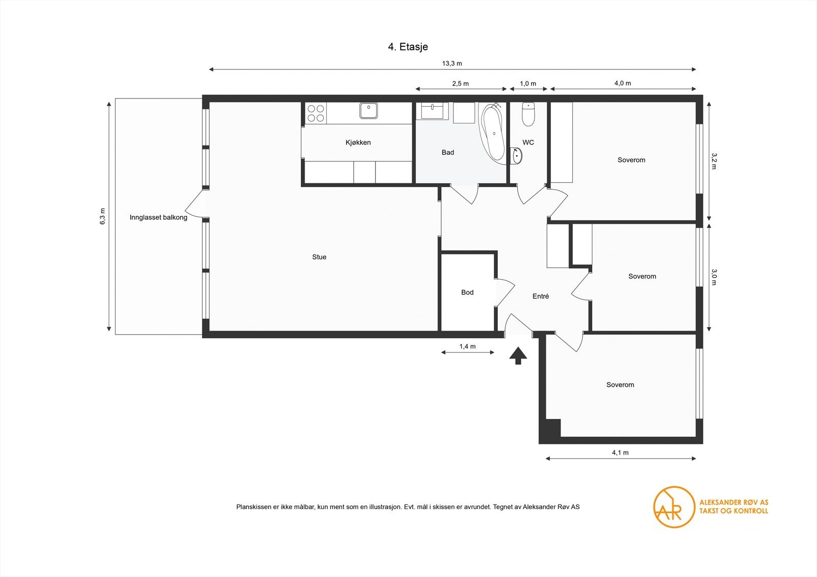 Plantegning Snøklokkeveien 5. Galleribilde