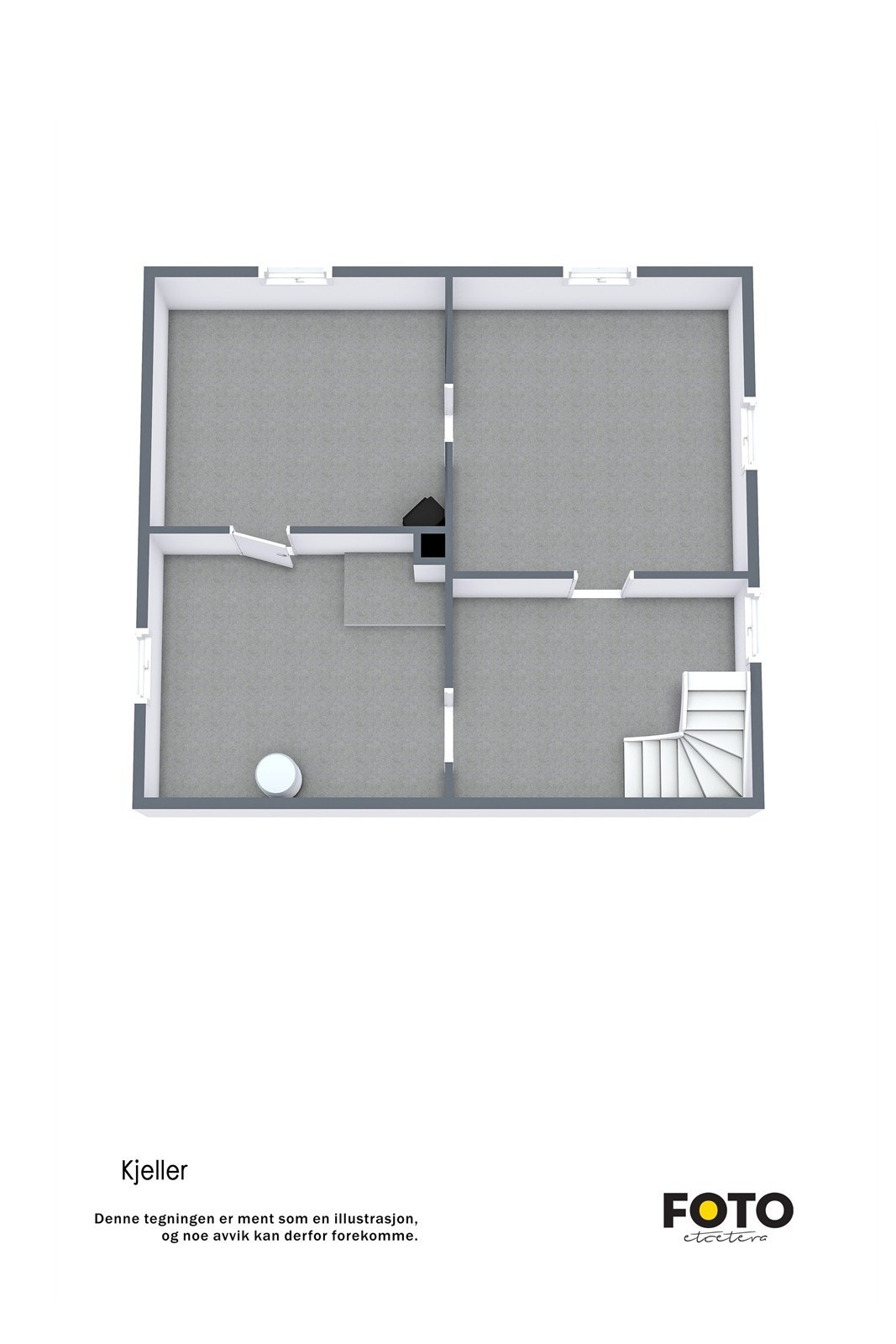 Veiledende planskisse kjeller, ikke målbar. Galleribilde