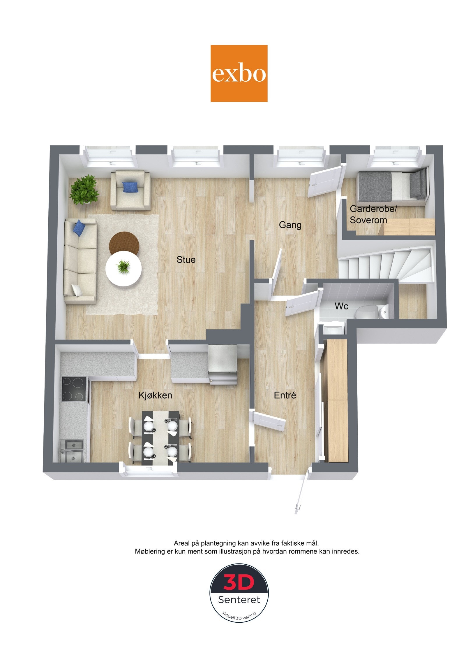 Plantegning hovedetasje. Galleribilde