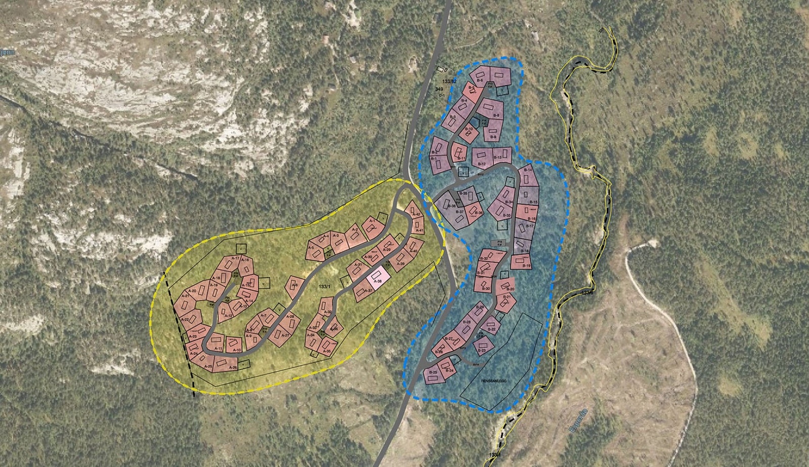 Tomtekart over feltet Galleribilde