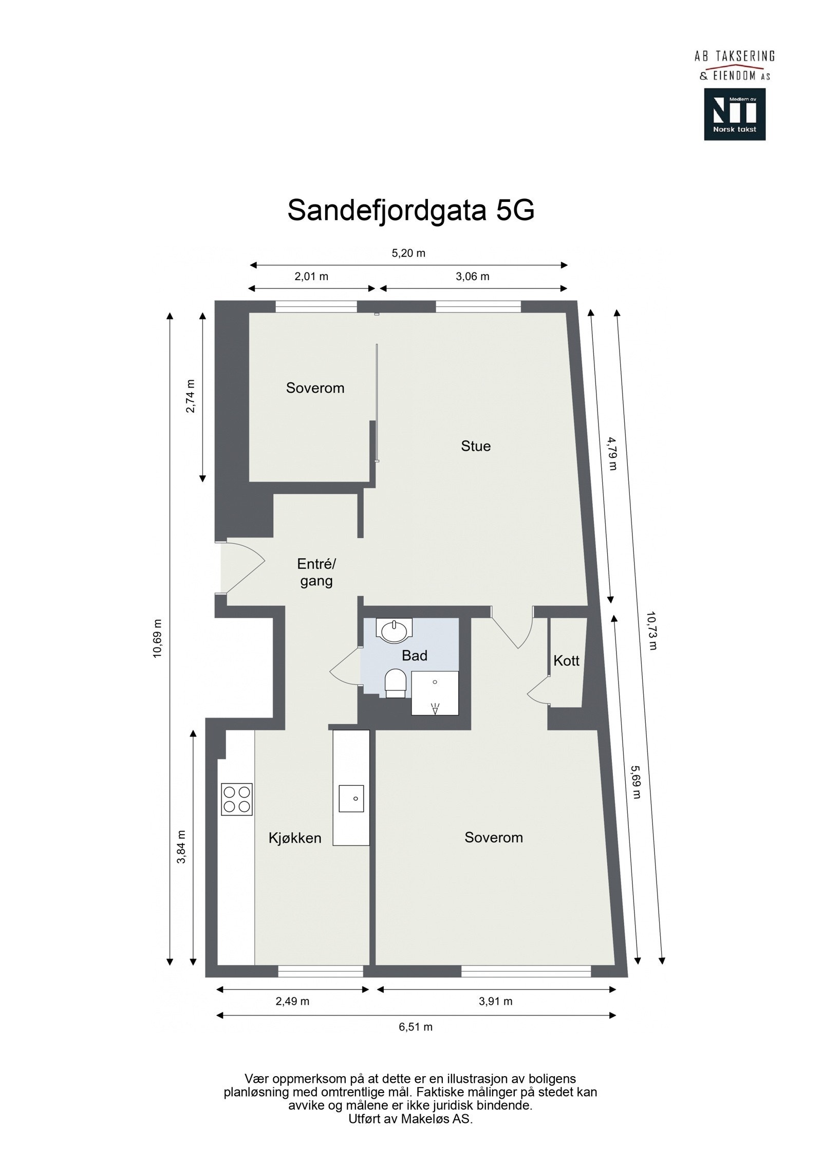 Leiligheten har en praktisk og gjennomgående planløsning med luftige og gode rom. Galleribilde