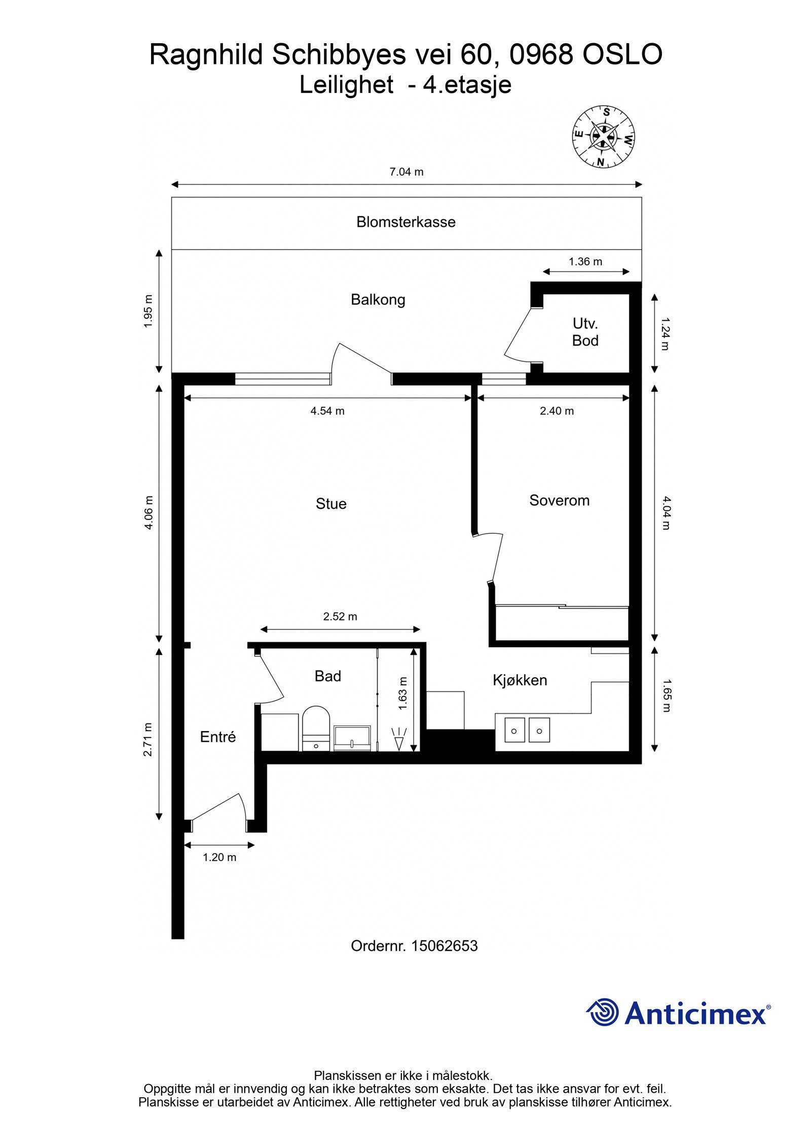 Målsatt plantegning Galleribilde