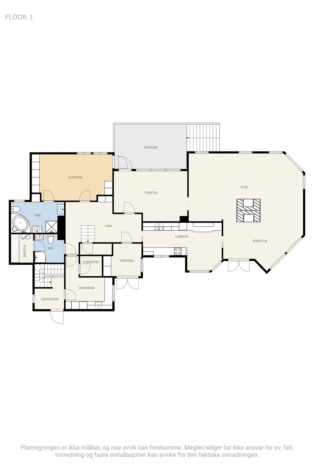 Plantegning av 1.etasje. Galleribilde