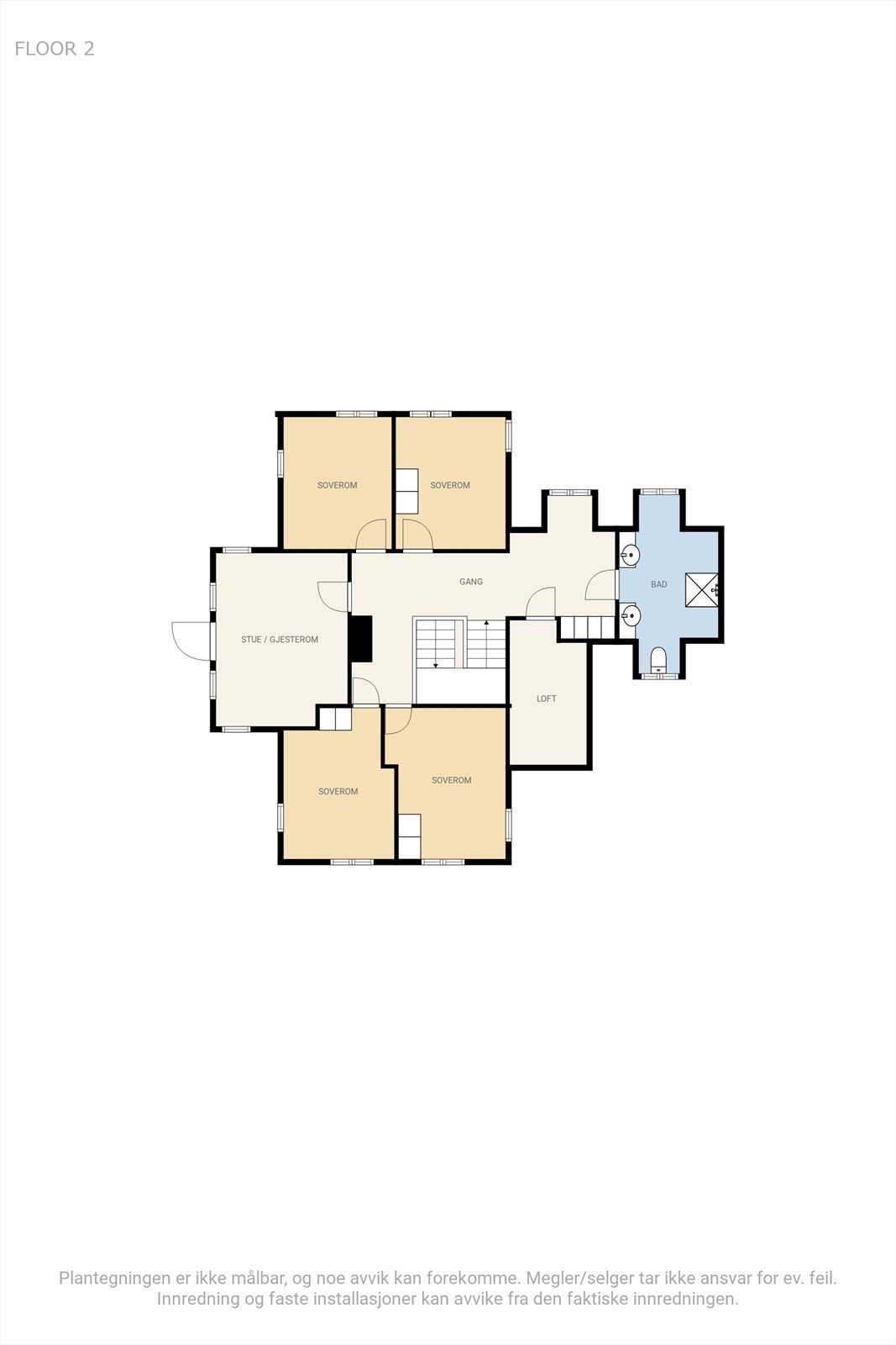 Plantegning av 2.etasje. Galleribilde