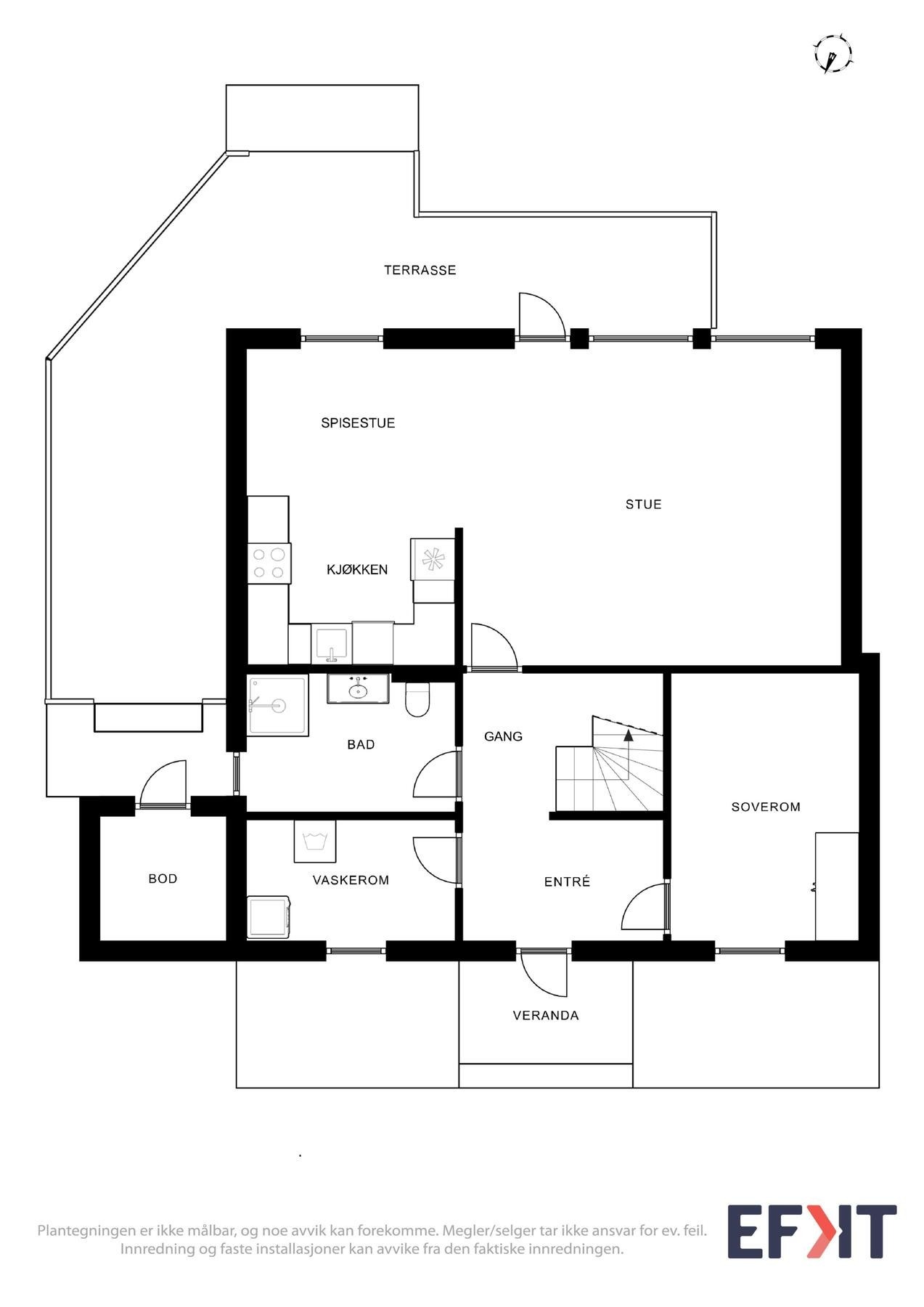 Planskisse hovedetasje. Galleribilde