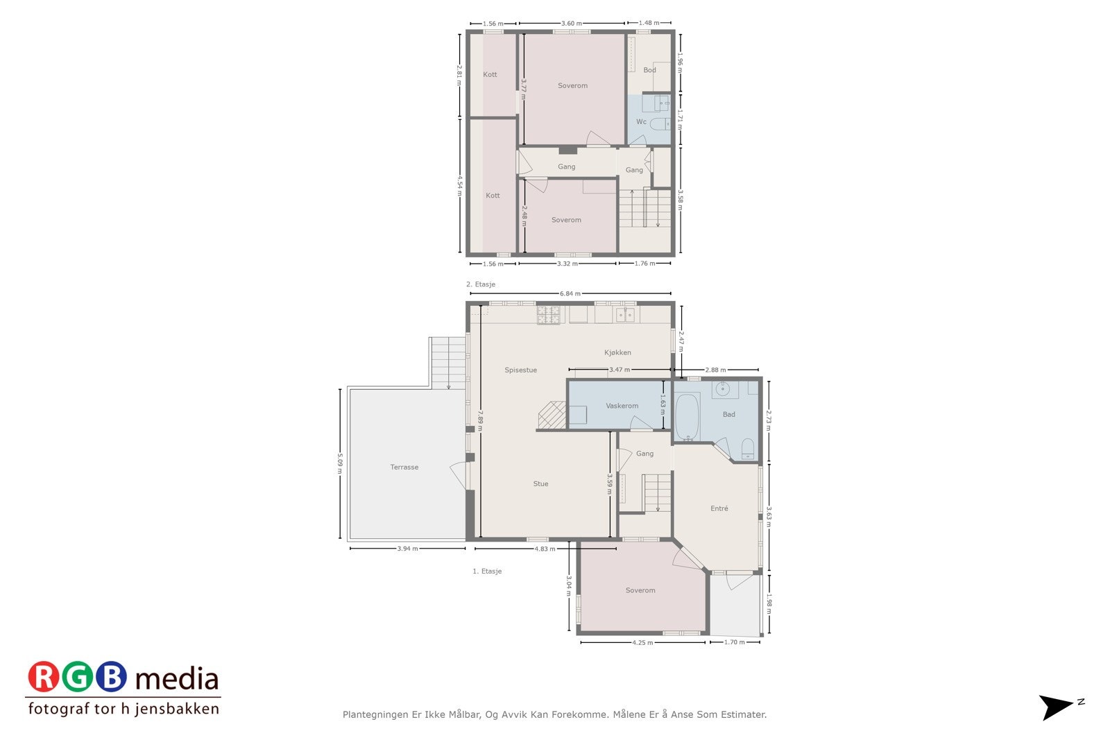 Plantegninger begge etasjer Galleribilde