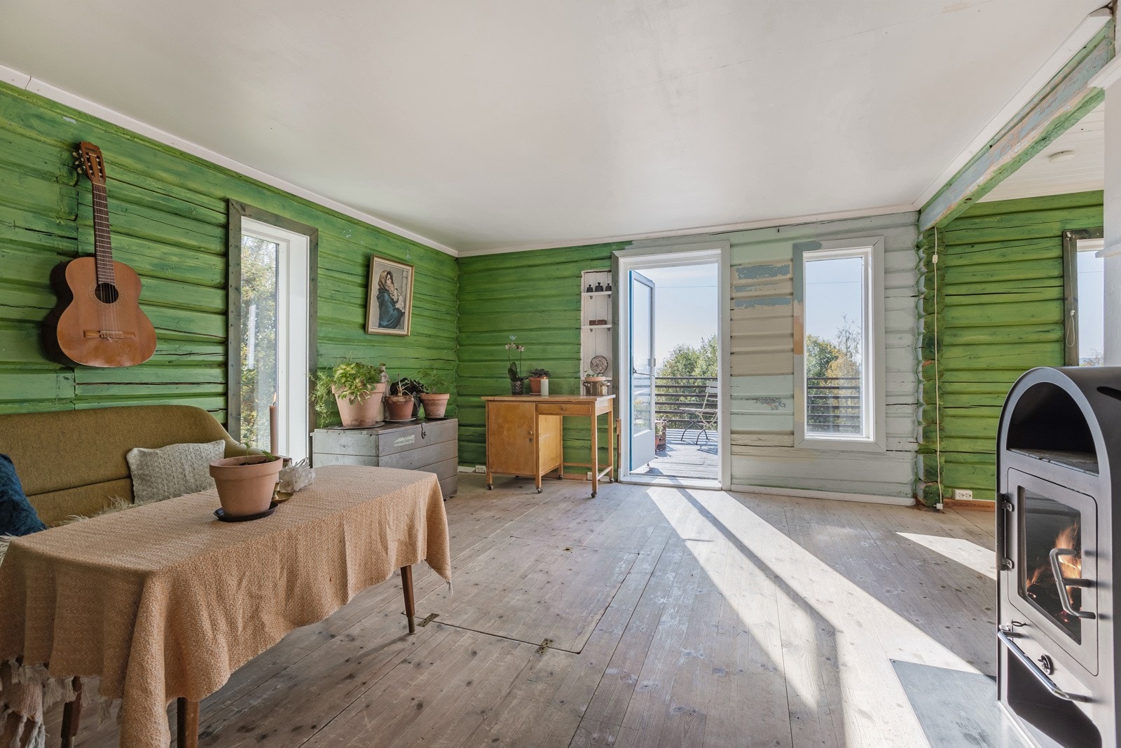 Synlige tømmervegger i disse rommene Galleribilde