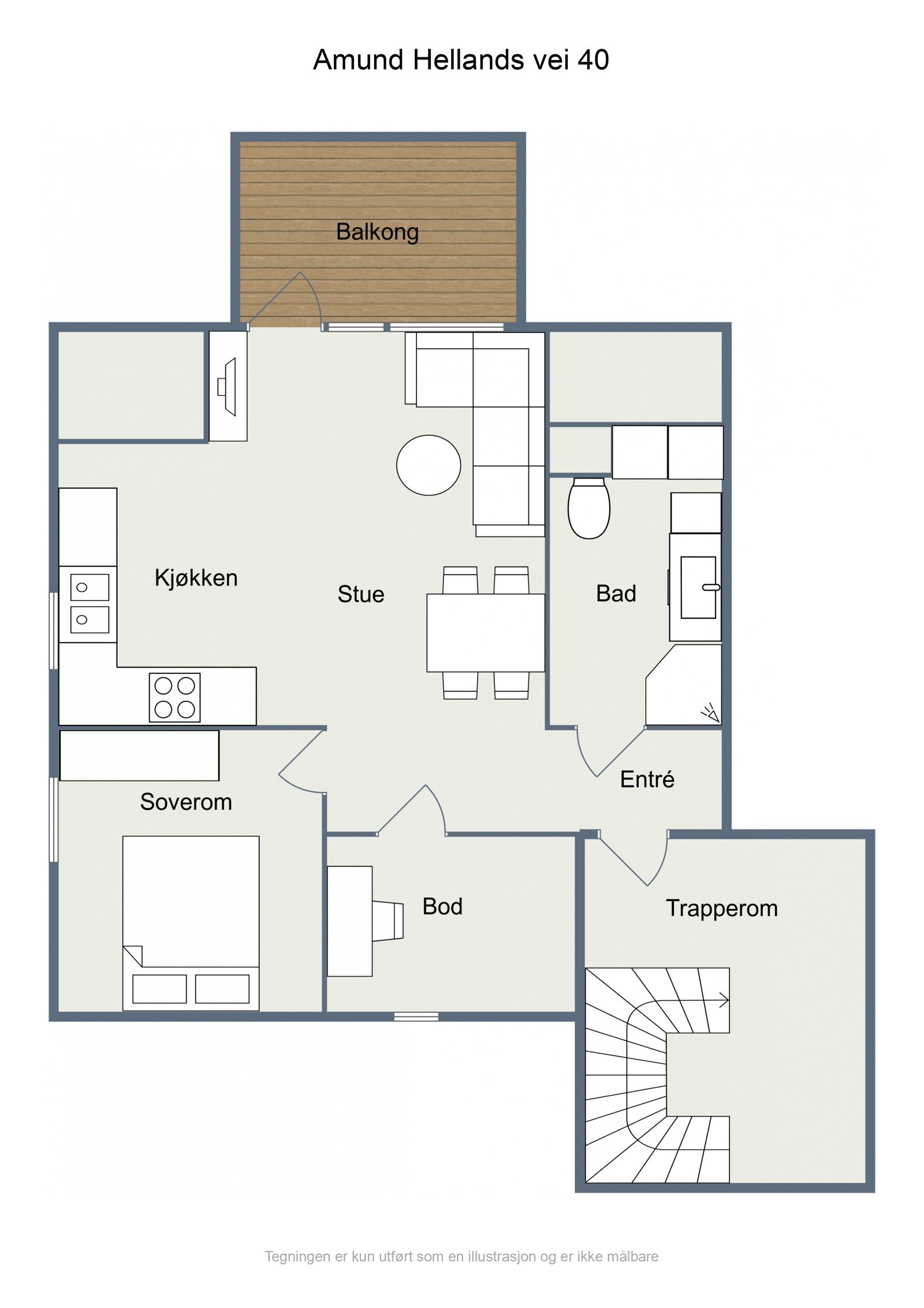 Floorplan letterhead - Amund hellands vei 40 - Amund Hellands vei 40 - 2D Floor Plan Galleribilde