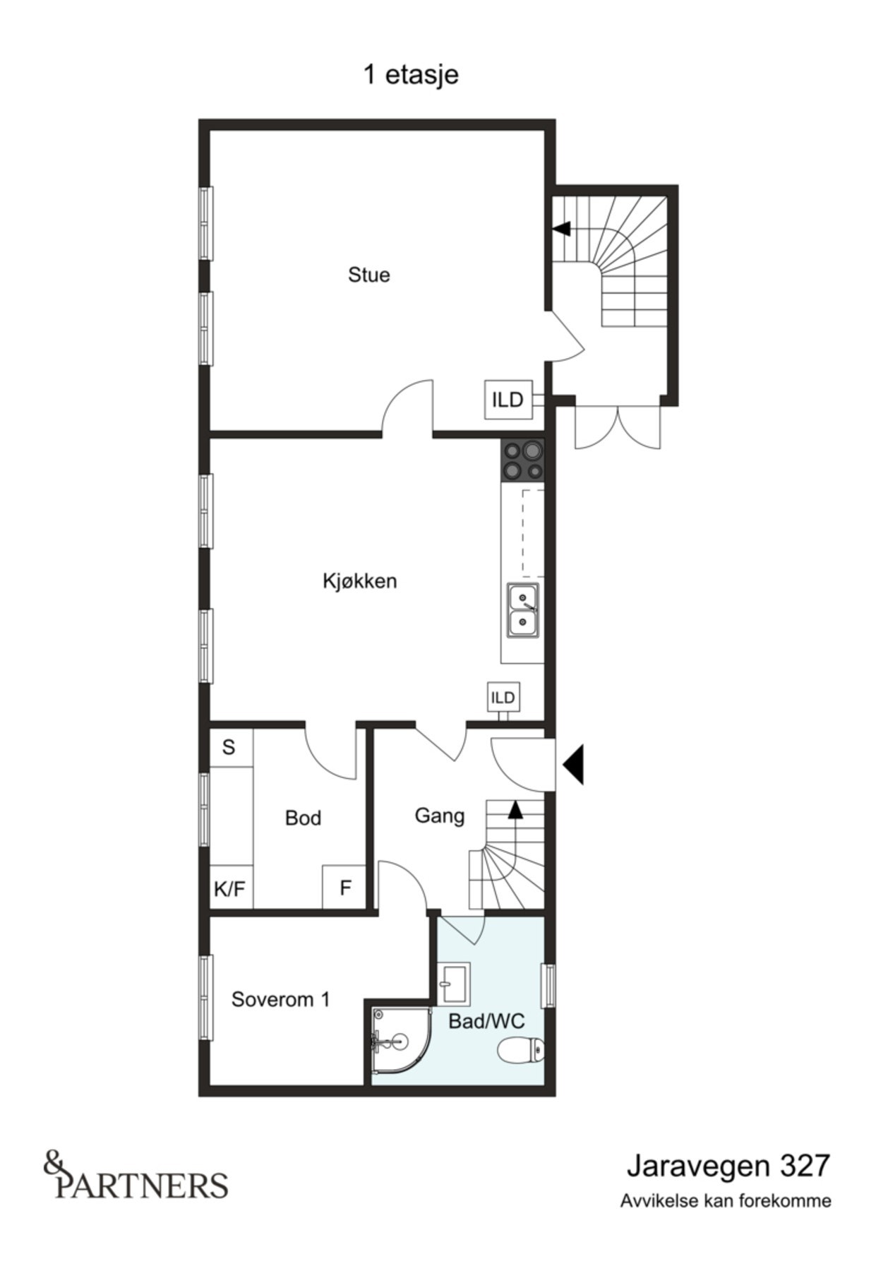 Plantegning 1. etasje Galleribilde