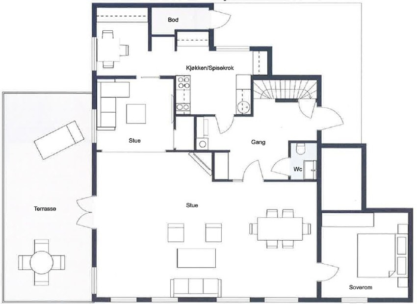 Plantegning, 1. etasje Galleribilde