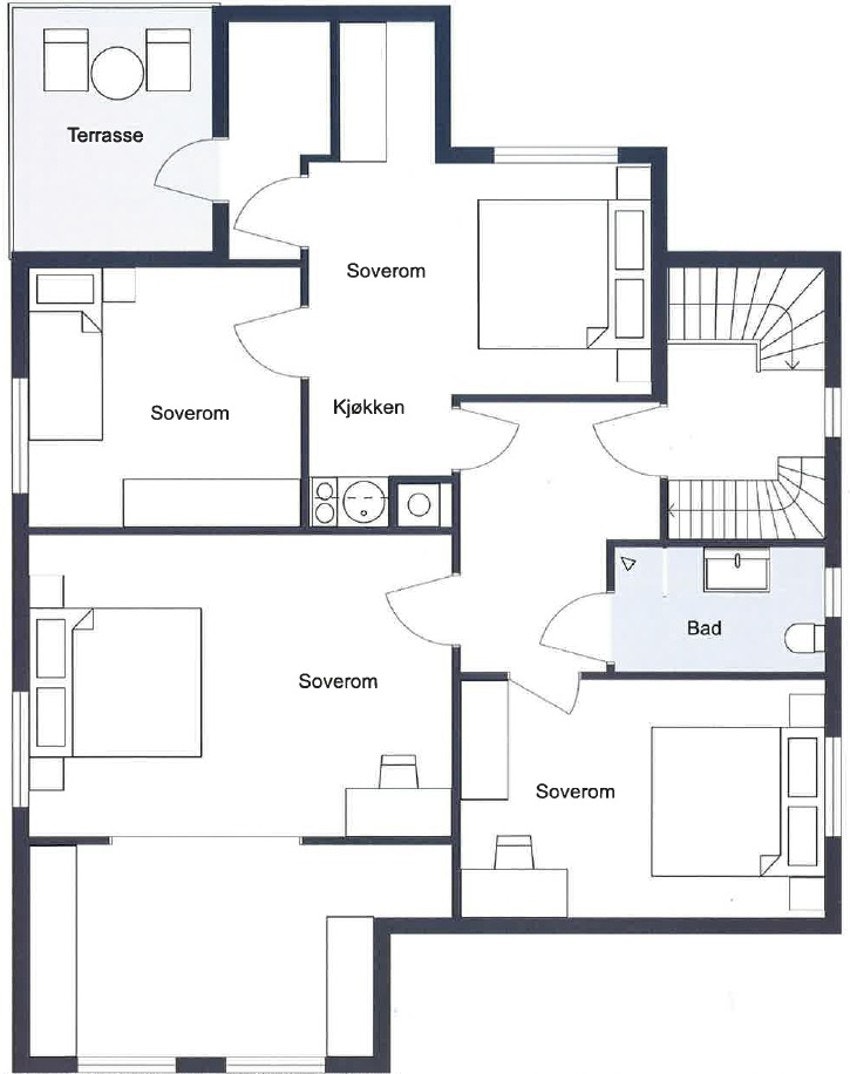 Plantegning 2. etasje Galleribilde