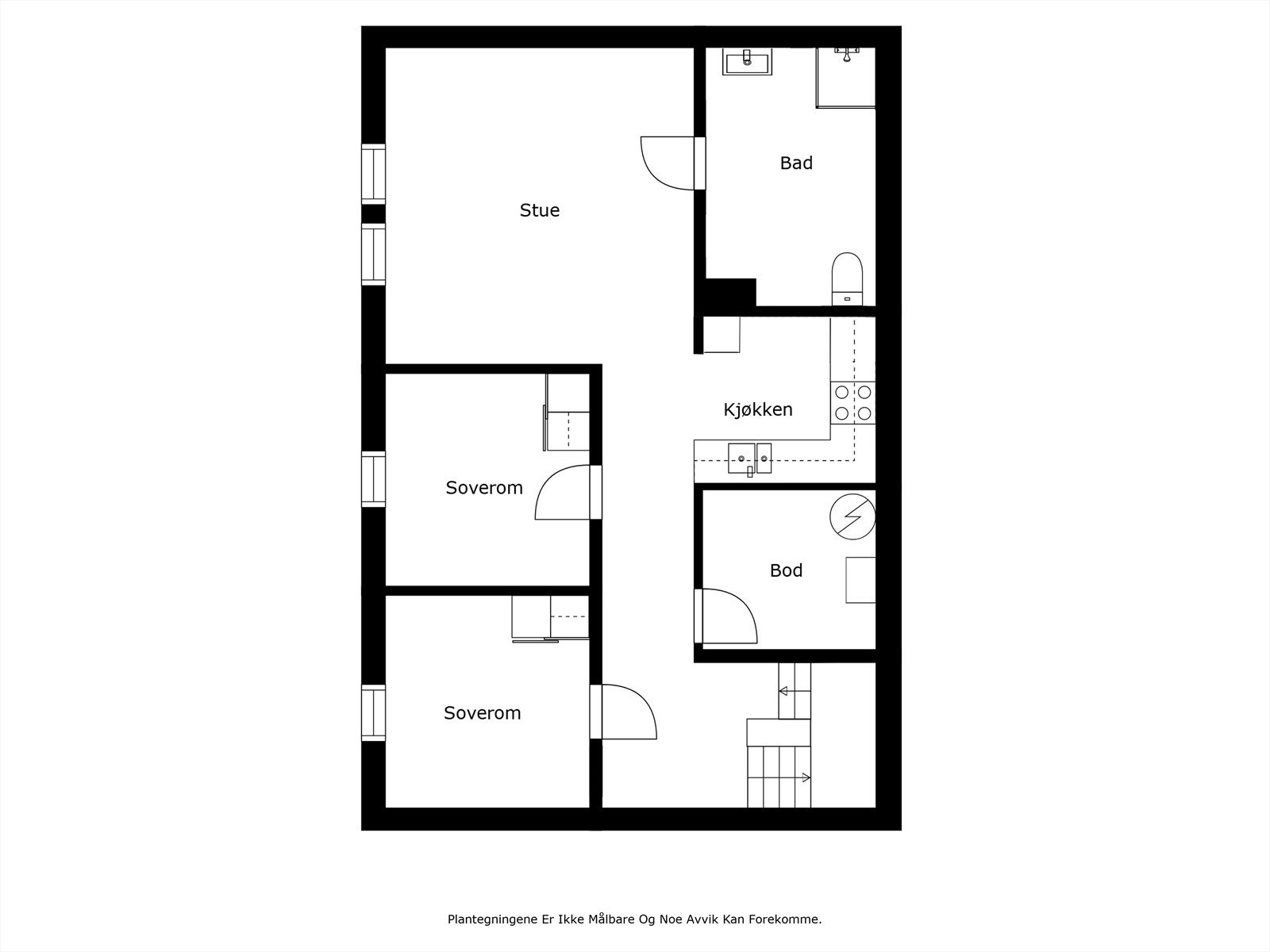 Plantegning kjelleretasje/hybeldel. Galleribilde