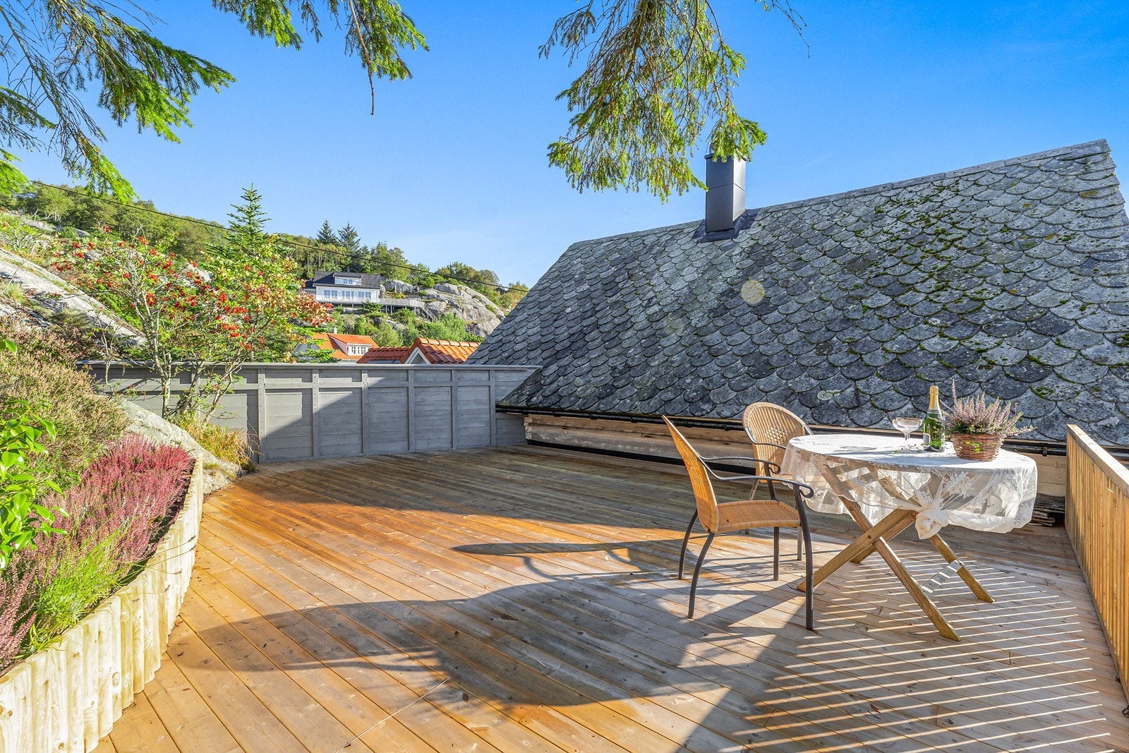 Terrasse i 3.etasje på 33 m² ny i 2024. Galleribilde