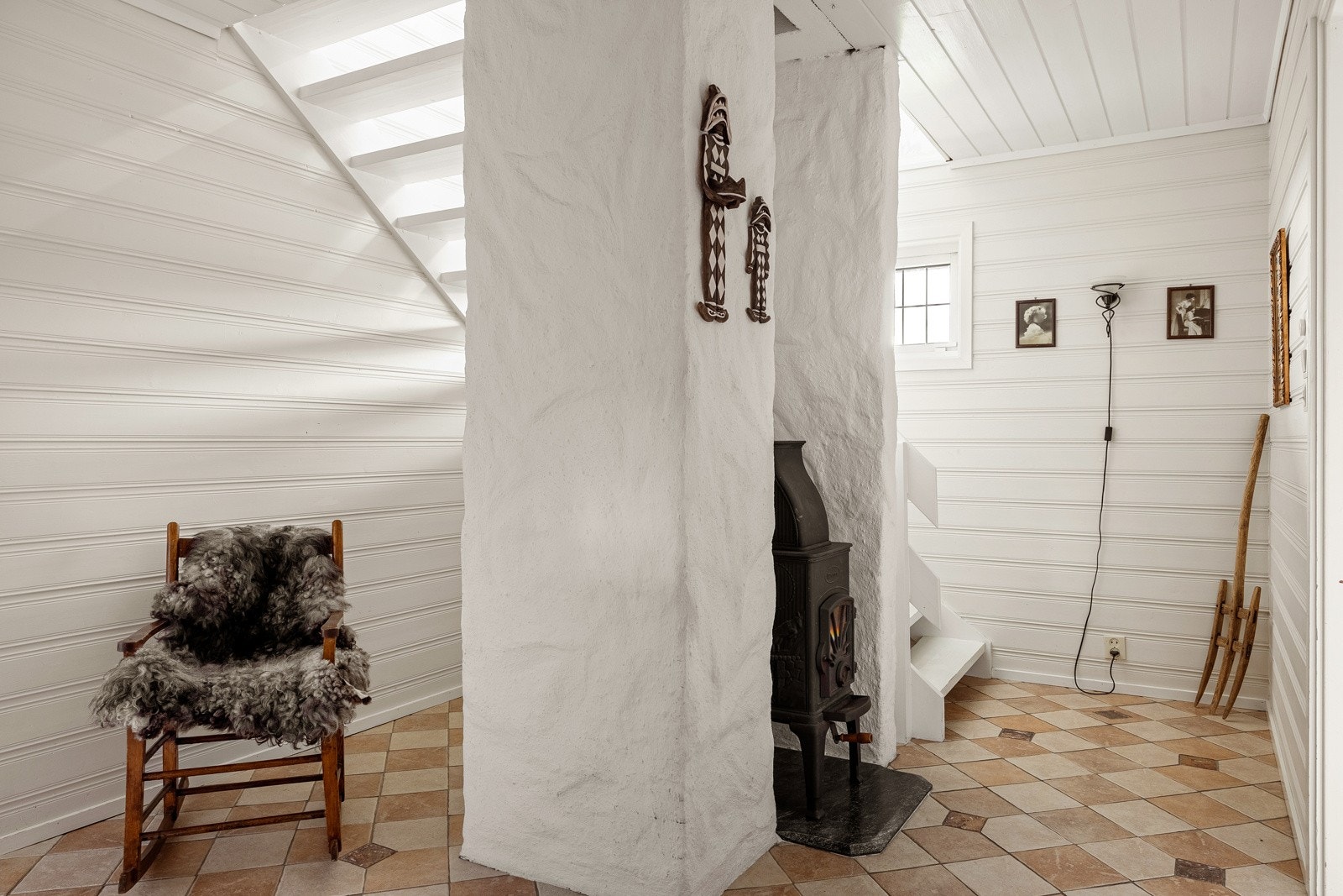 Peisen varmer godt på kalde dager. Galleribilde