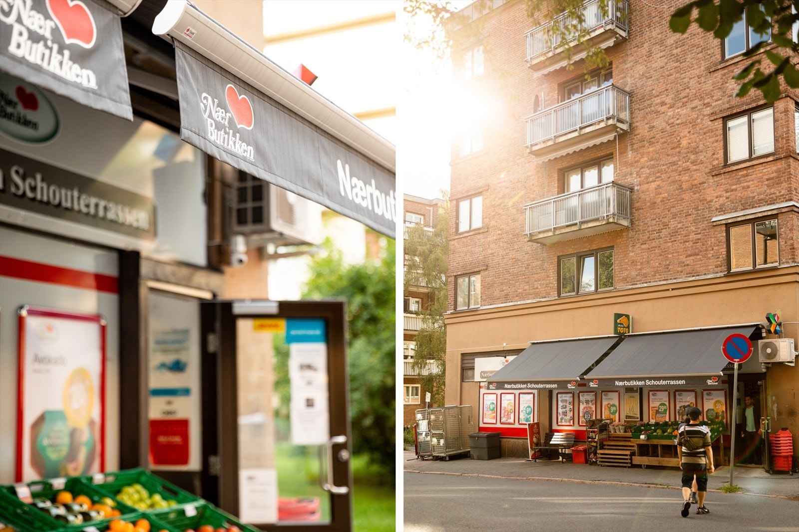 Rett utenfor leiligheten finner vi nærbutikken som også er søndagsåpen. Galleribilde