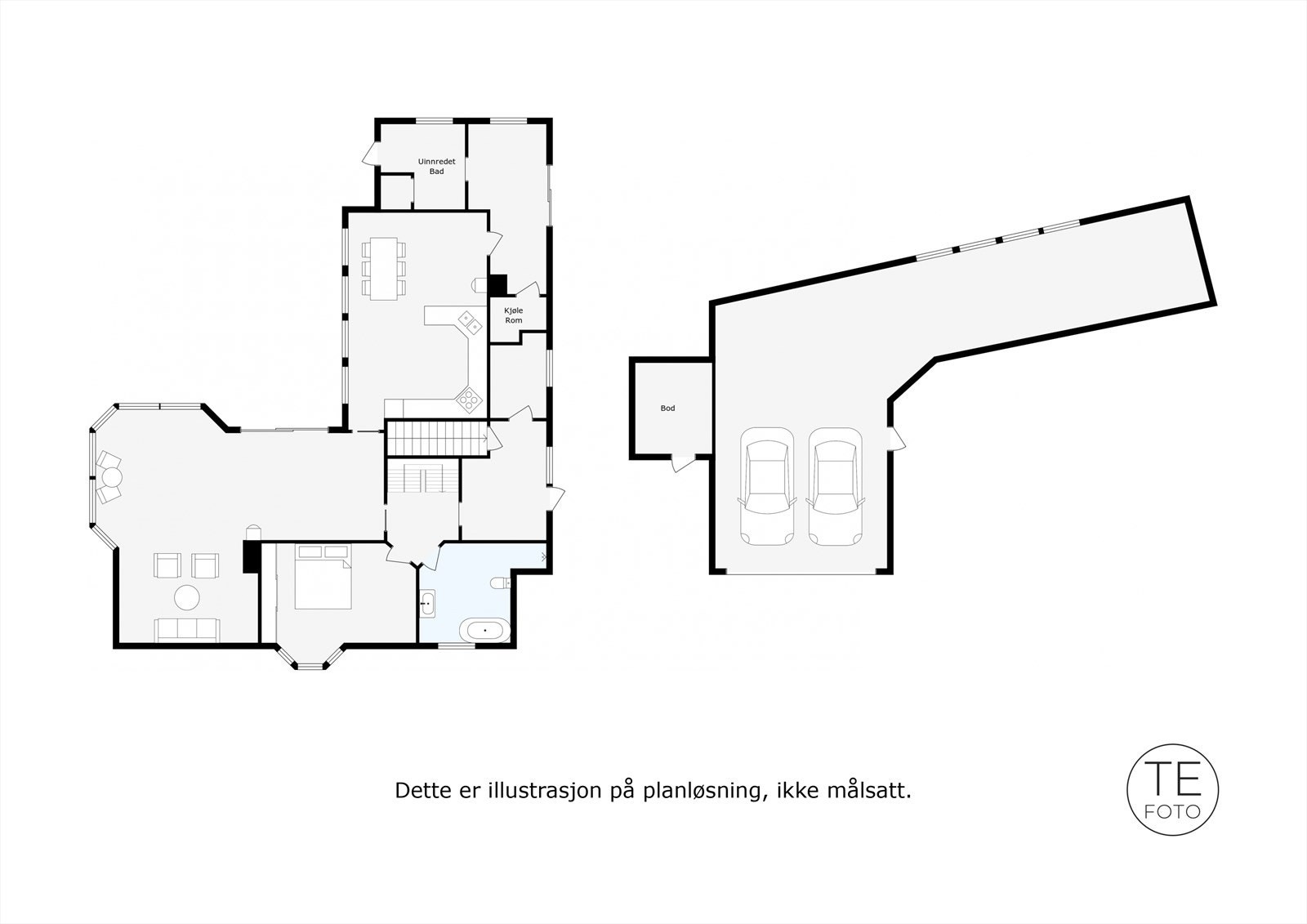 Plantegning: Hovedetasje. Galleribilde