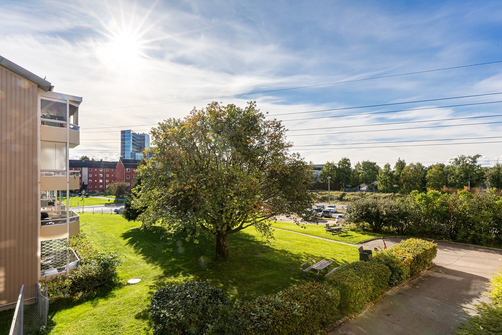 Hyggelig utsyn fra balkong Galleribilde