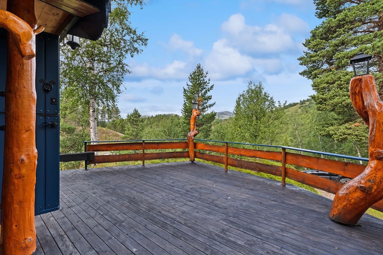 Flott utsikt kan nytes fra terrassen Galleribilde