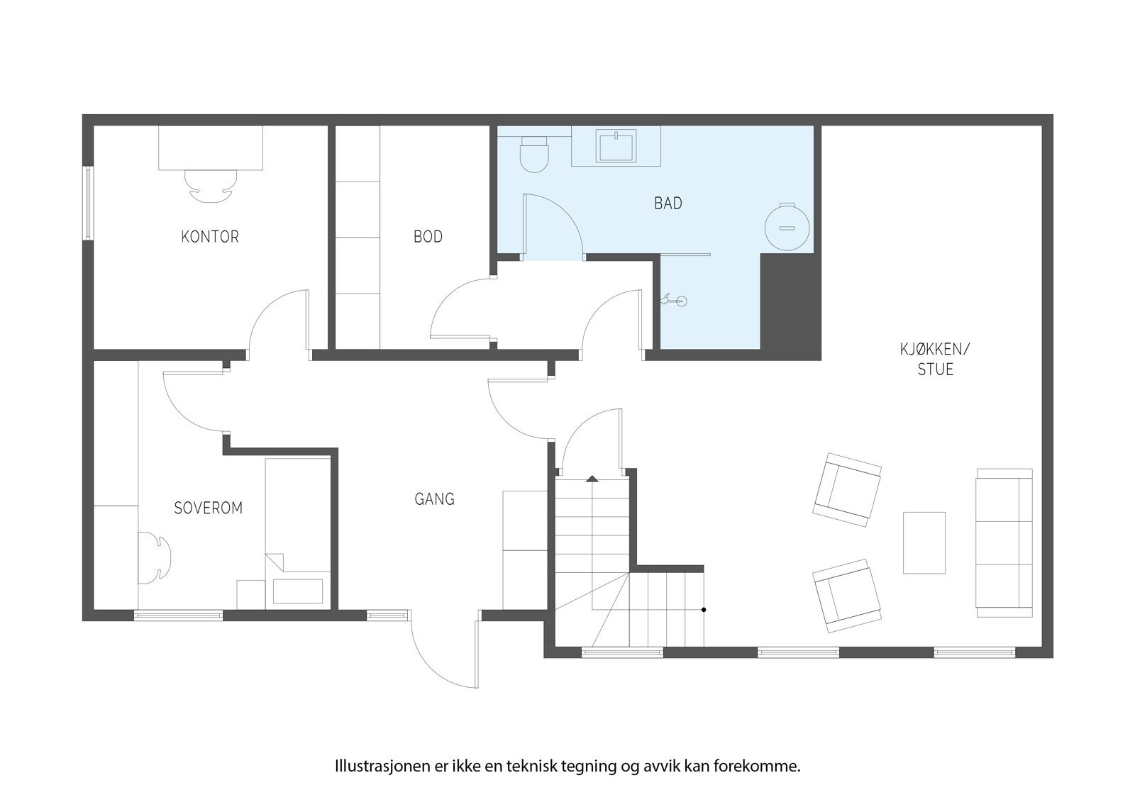Plantegning 2.etasje Galleribilde