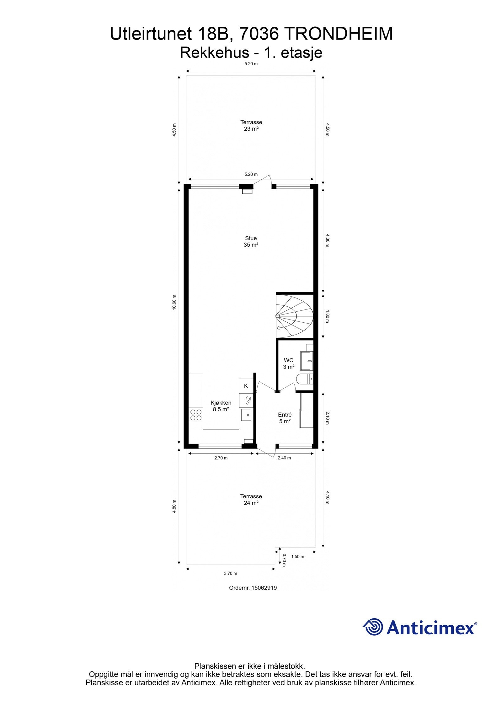 Plantegning 1. etasje Galleribilde