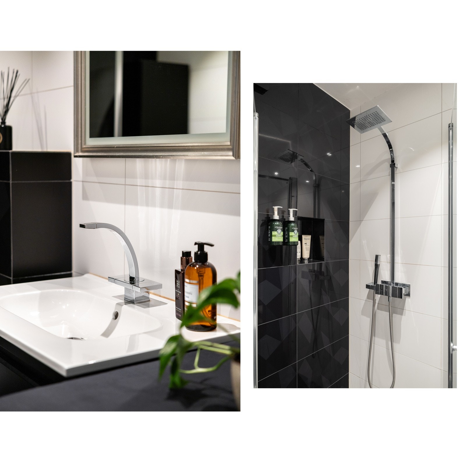 Badet har opplegg for vaskemaskin. Galleribilde