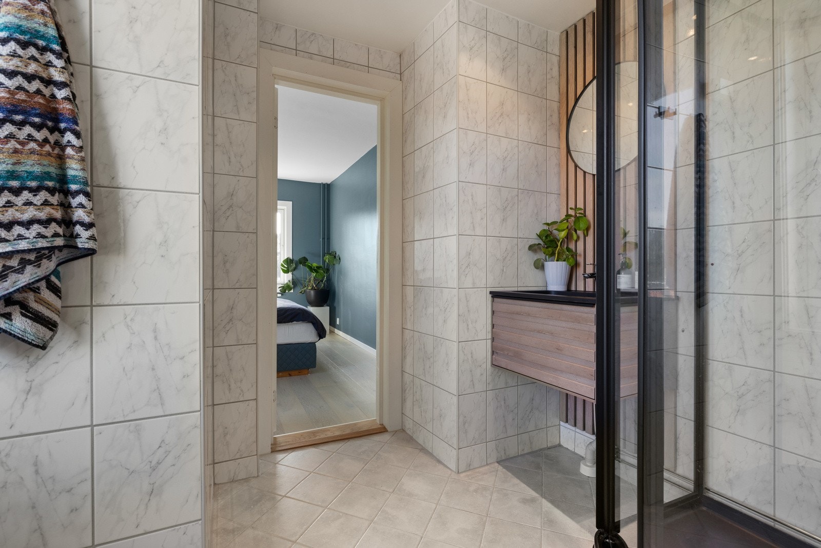 Badet ble pusset opp i regi av borettslaget i 2009 og utstyrt med ny innredning i 2023 Galleribilde