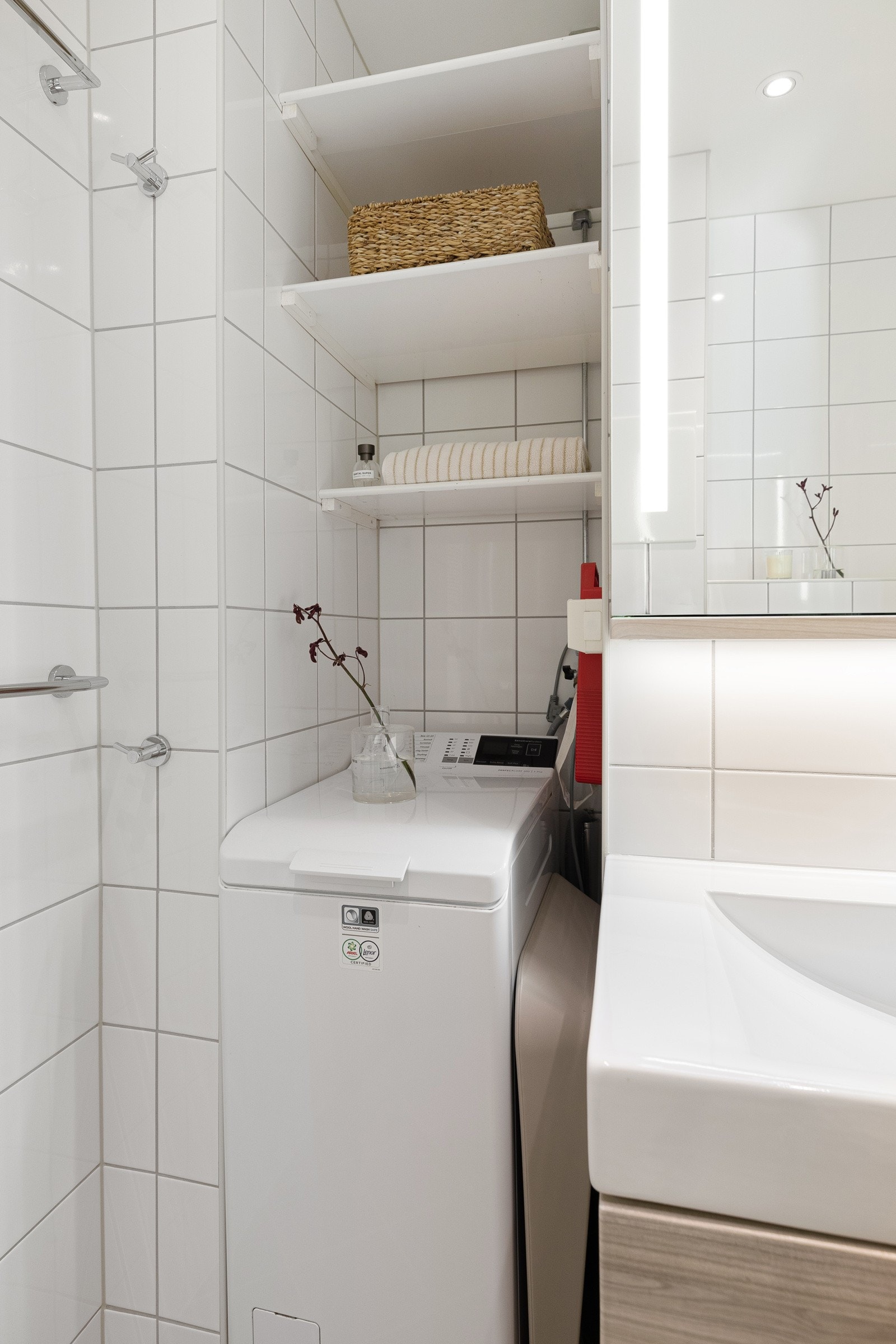 Det er opplegg for vaskemaskin på baderommet Galleribilde