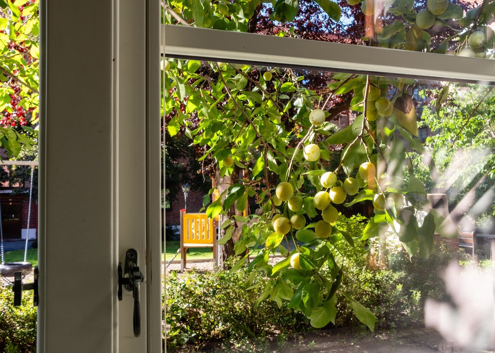 Rommet vender mot en skjermet og pent opparbeidet bakgård. Her sover du godt! Galleribilde