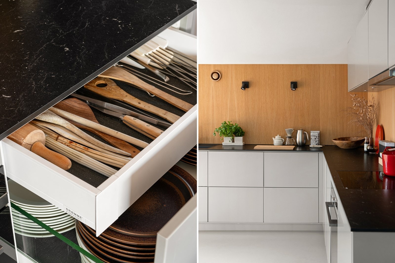 Rikelig med oppbevaringsplass i de øvrige skuffene i innredningen. Galleribilde