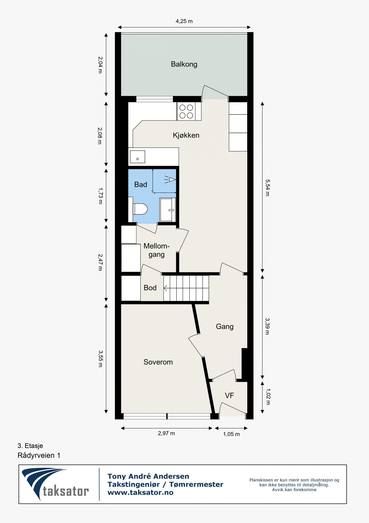 Plantegning 3. etasje Galleribilde
