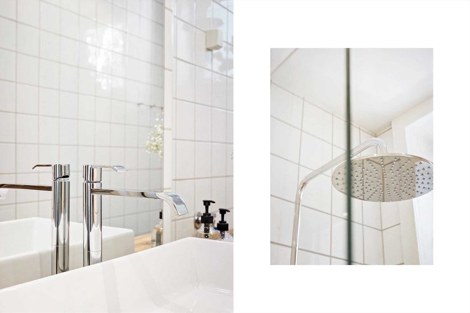 Lekre detaljer på badet. Blandebatteri og dusjgarnityr fra Tapwell. Galleribilde
