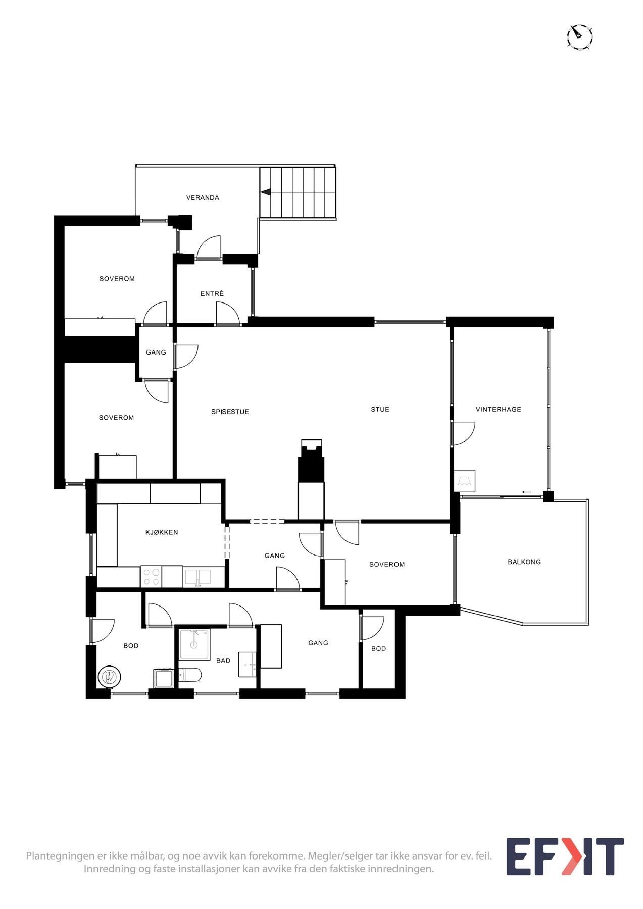 Plantegning 1.etg Galleribilde