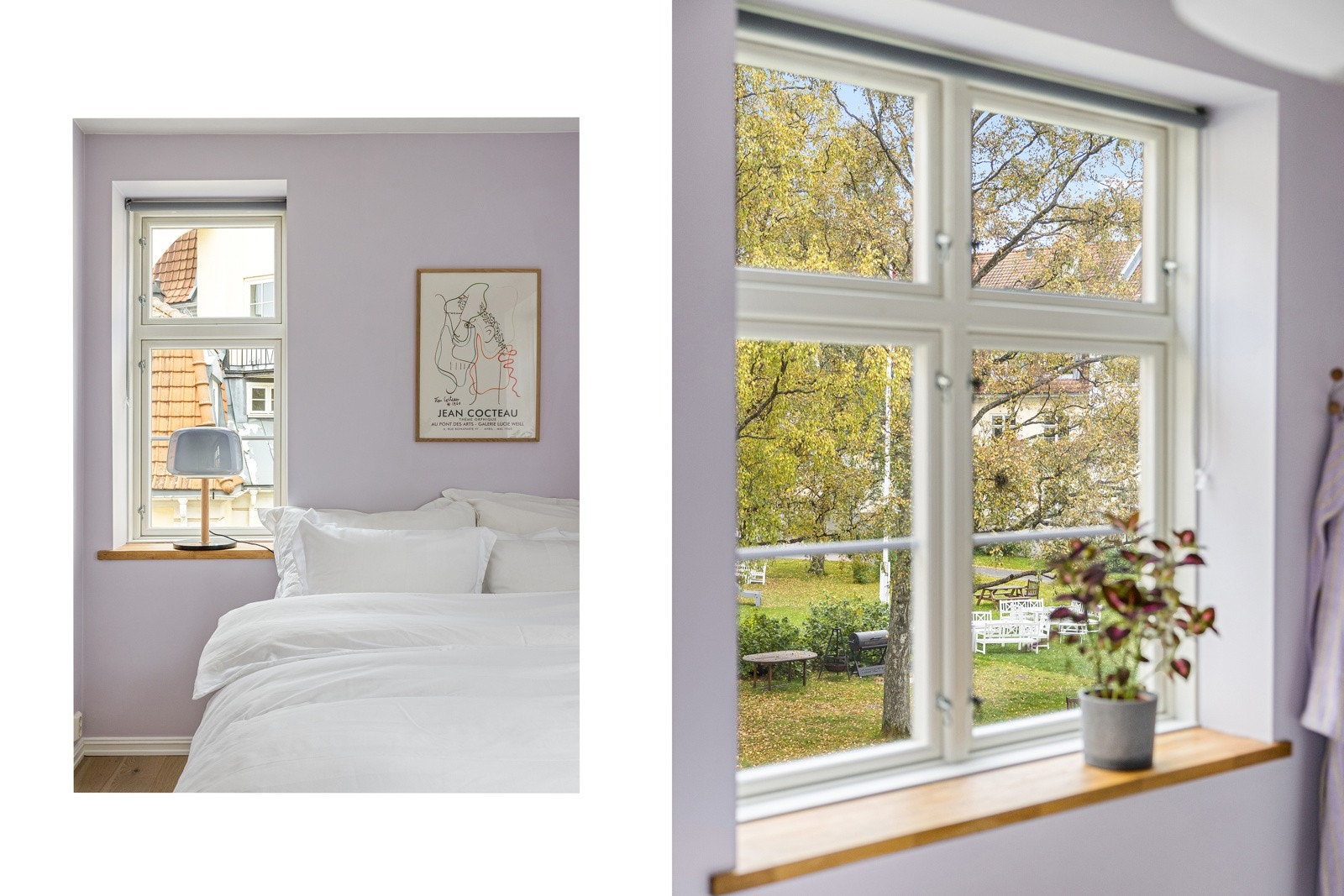 Soverommet som vender praktisk ut mot en stille bakgård Galleribilde