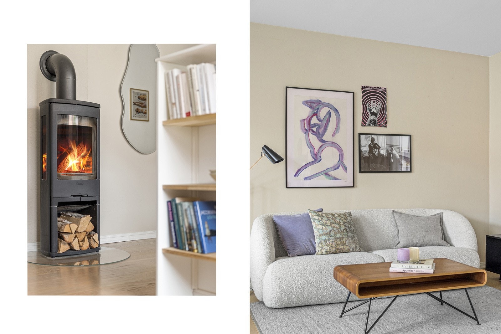 Elegant peisovn bidrar med både varme og en hyggelig atmosfære Galleribilde