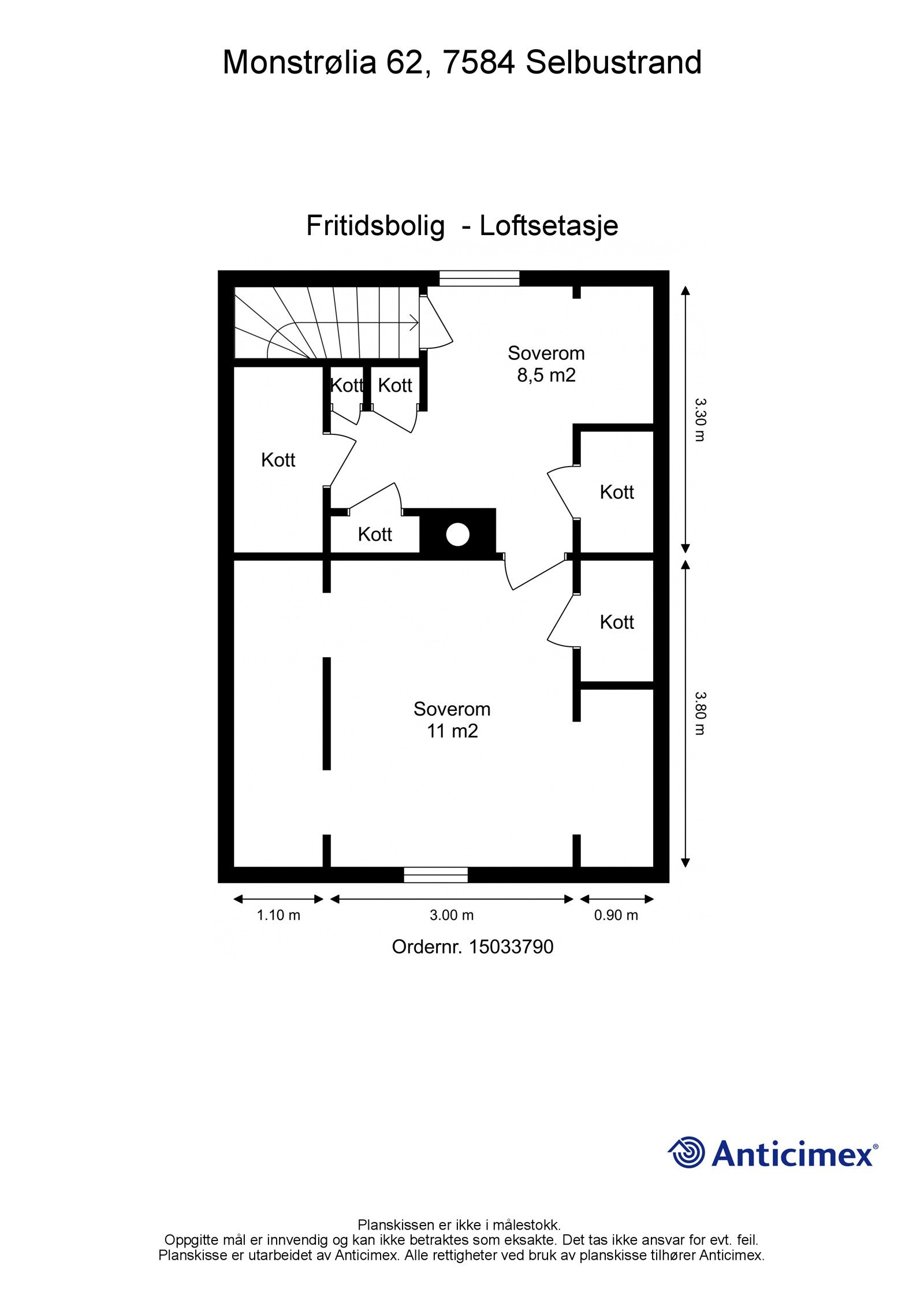 Plantegning loftsetasje. Galleribilde