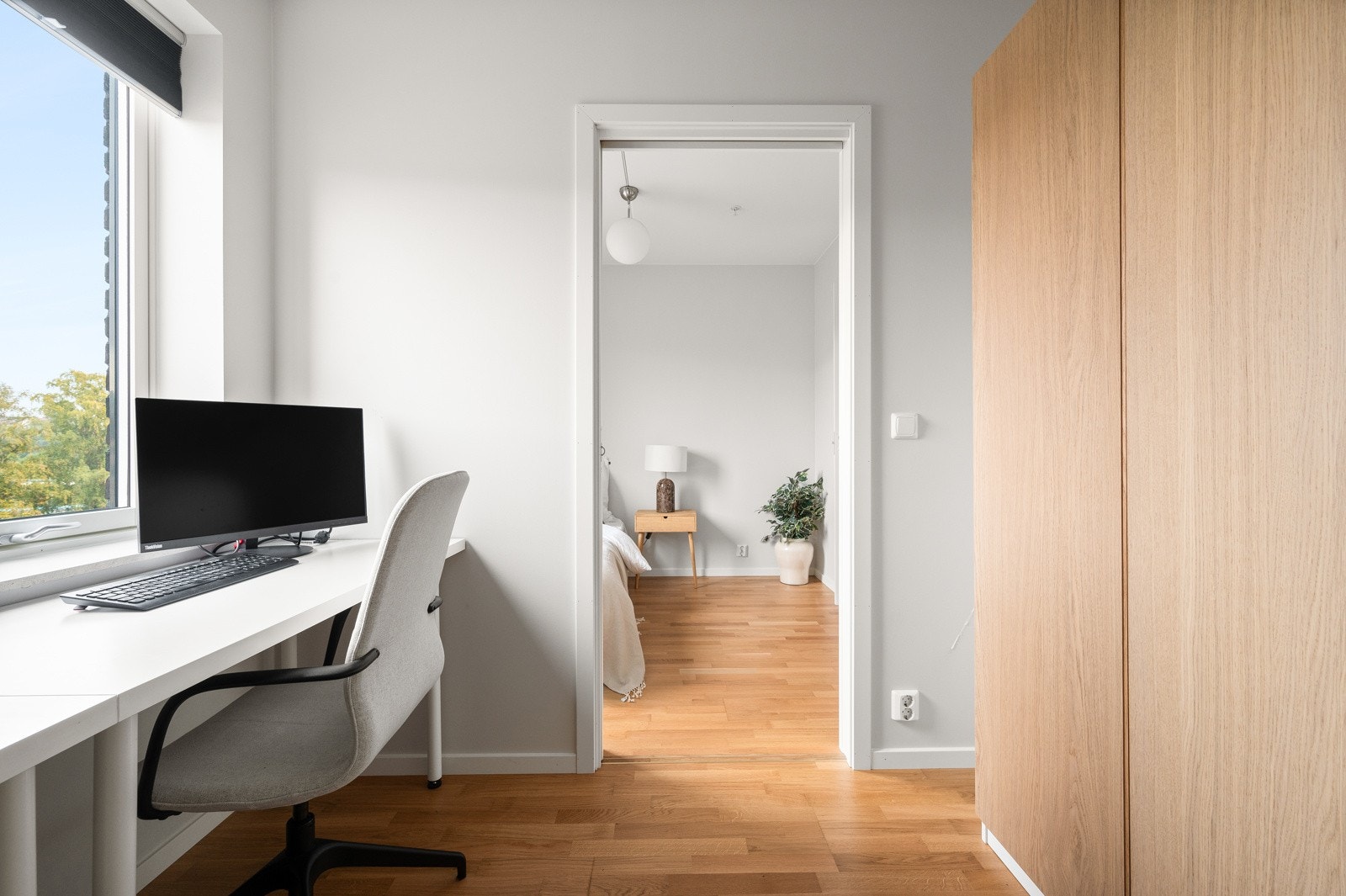 Rommet er byggemeldt som bod. Brukes i dag som et hjemmekontor. Galleribilde