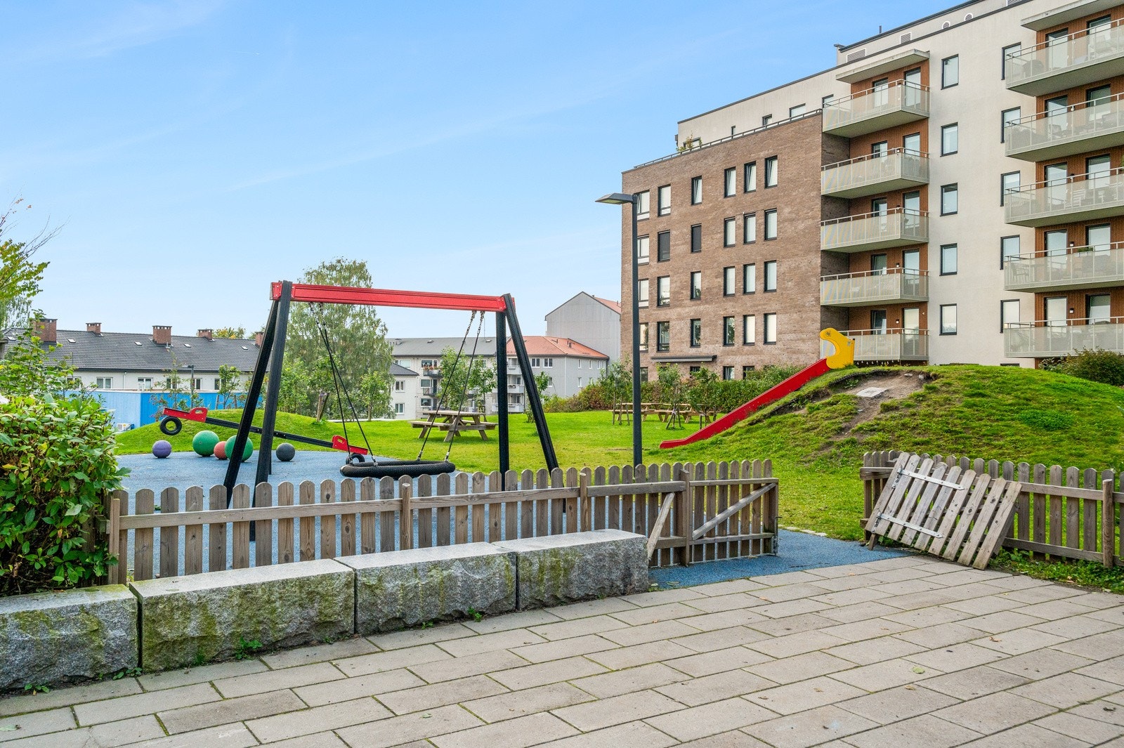 Grefsen Stasjonby har flere lekeapparater og lekeområder for de minste. Galleribilde