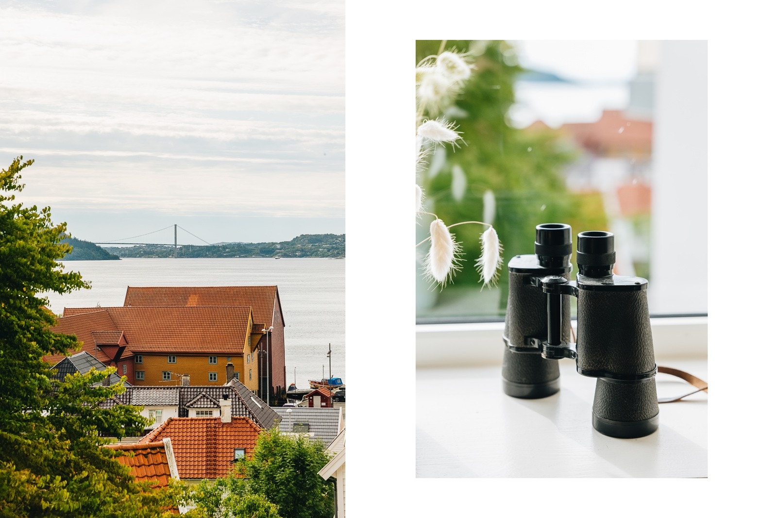 Her har man utsikt over innseilingen og trehusene i Pyttergrenden. Galleribilde